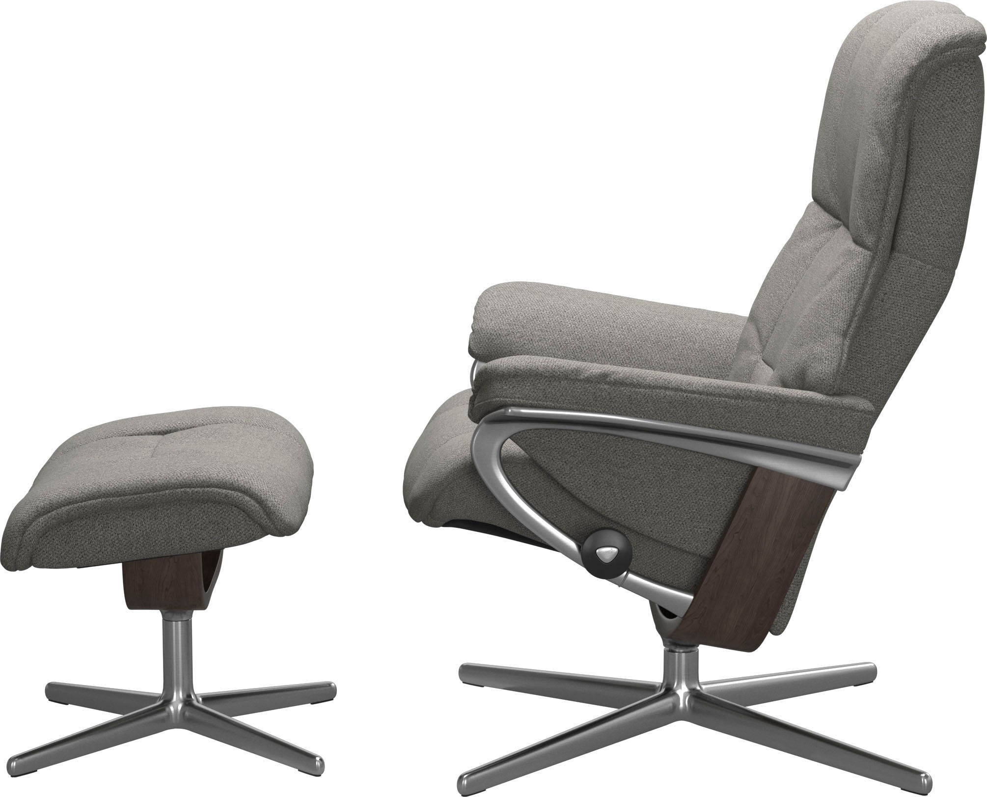 Stressless® Relaxsessel »Mayfair«, (Set, Relaxsessel mit Hocker), mit Hocker, mit Cross Base, Größe S, M & L, Holzakzent Wenge