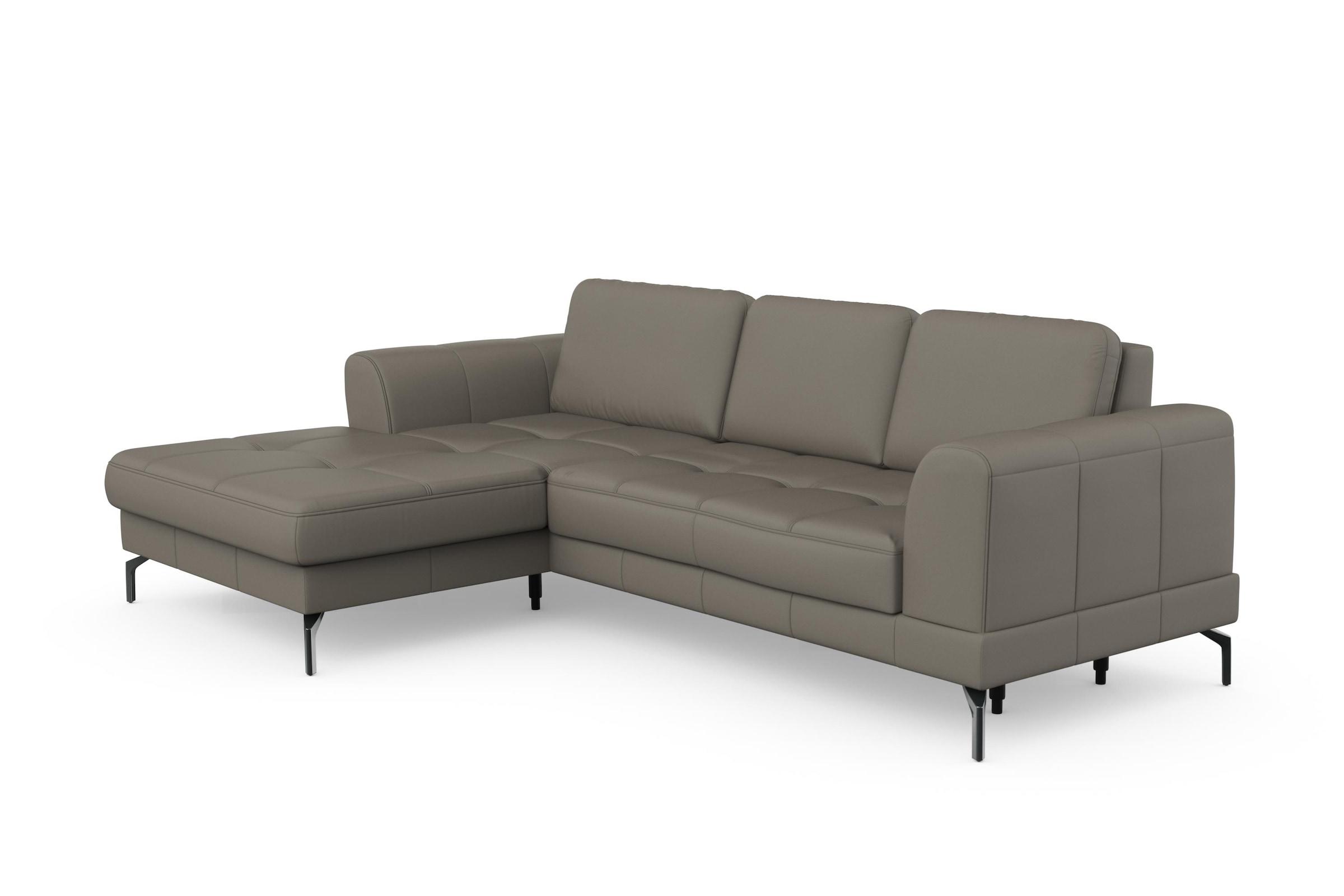 sit&more Ecksofa »Bendigo L-Form«, inklusive Sitztiefenverstellung, Bodenfreiheit 15 cm, 2 Fußfarben