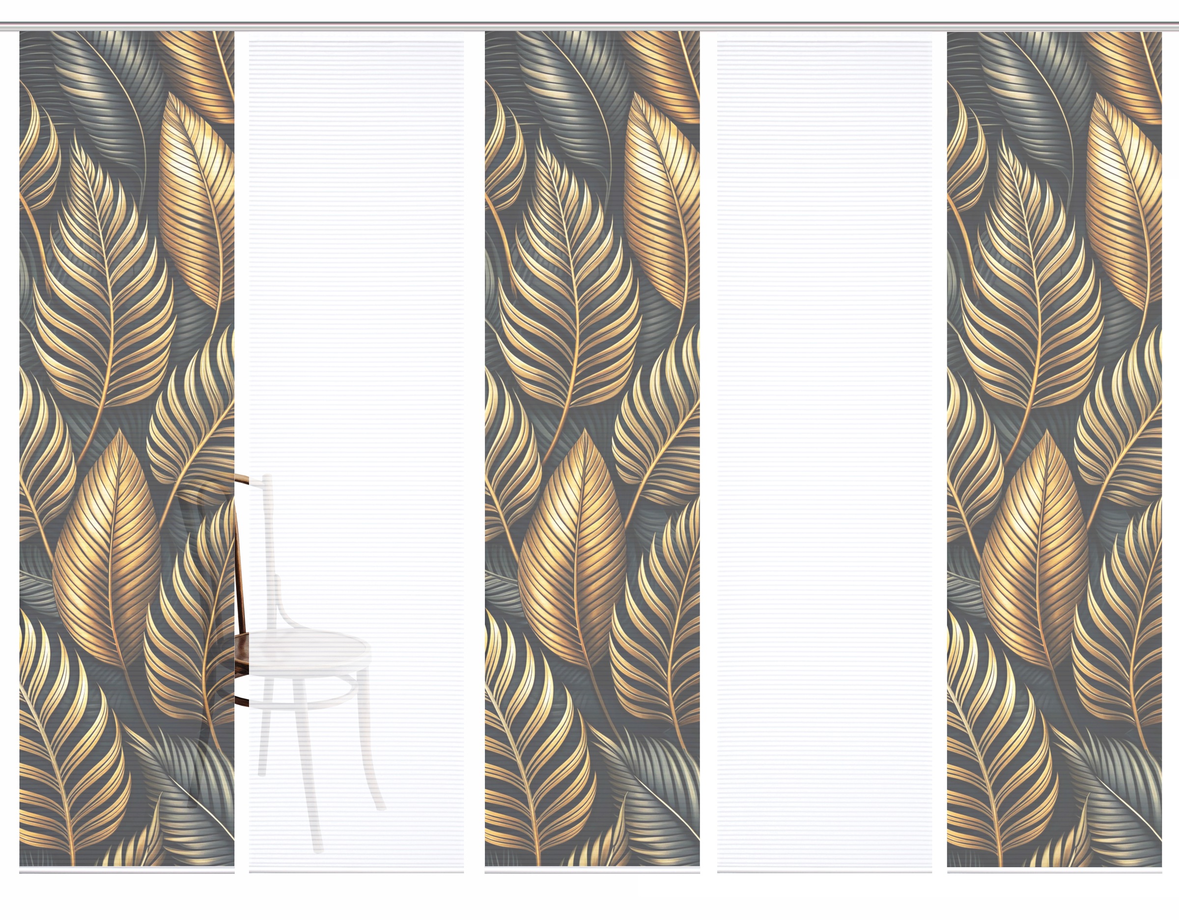 HOME in green Schiebegardine "ZEDRIC" Paneelwagen 5 Stk. tlg. Bambusoptik, günstig online kaufen