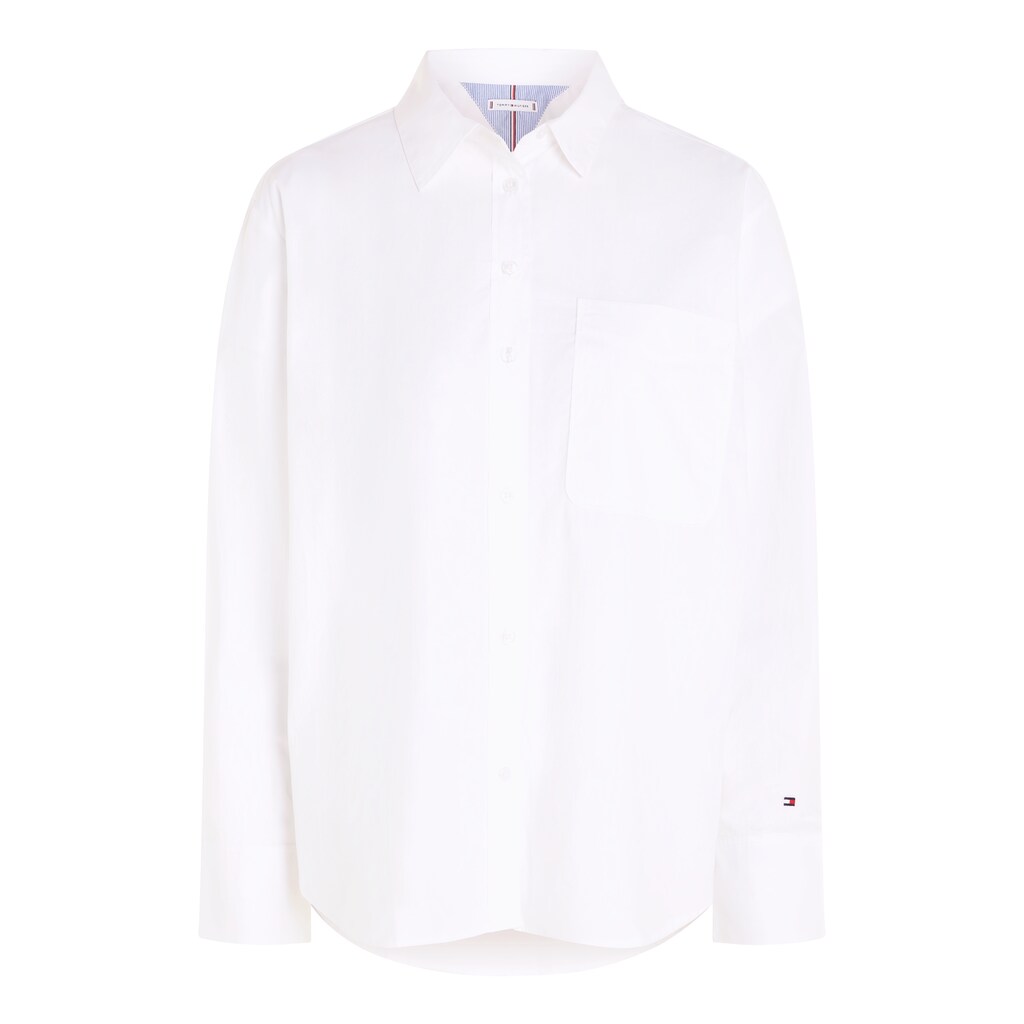 Tommy Hilfiger Hemdbluse »SOLID COTTON EASY FIT SHIRT«, mit Brusttasche