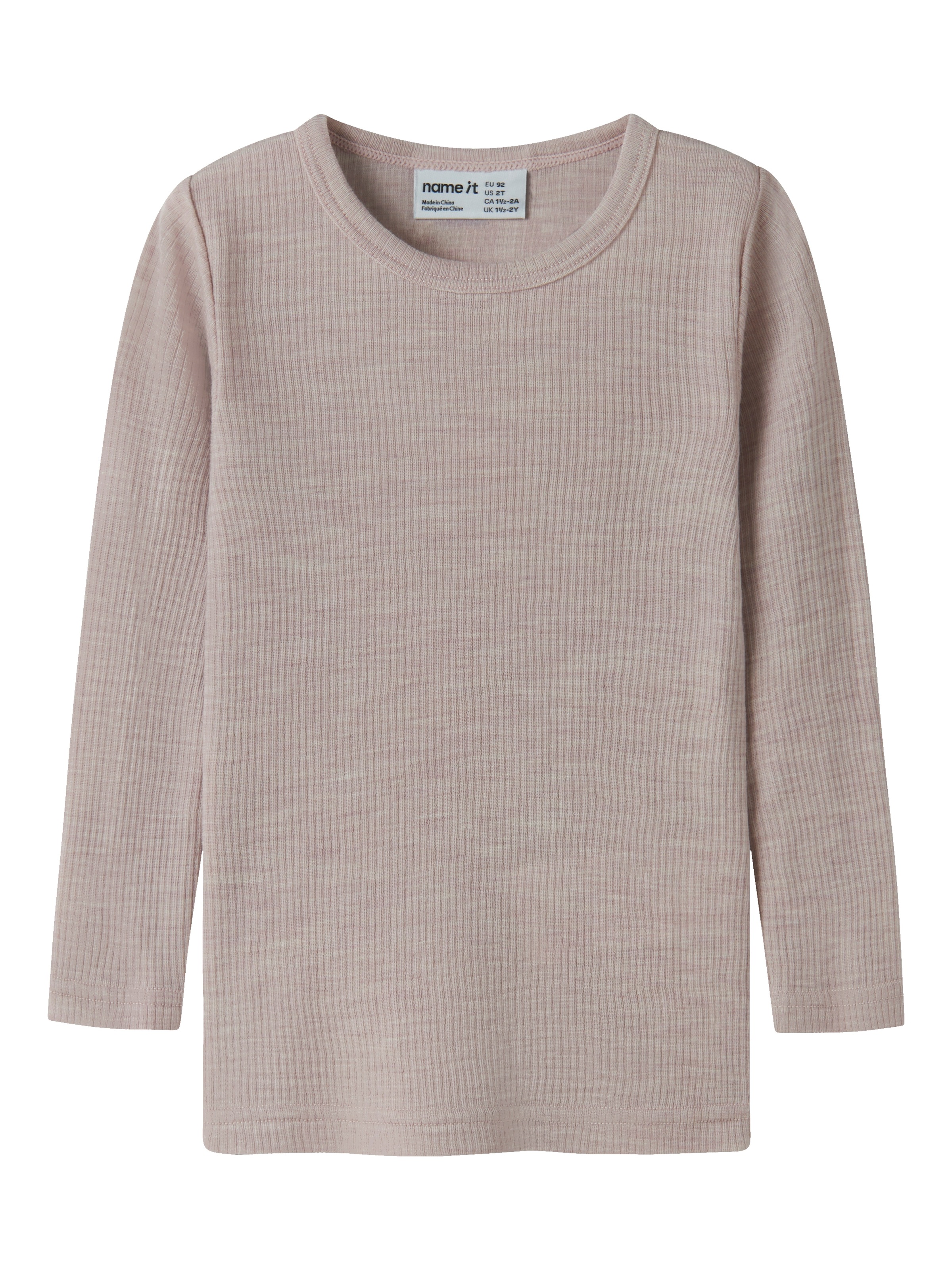 Name It Langarmshirt "NMNWAX WOOL RIB LS TOP NOOS" aus reiner Merinowolle
