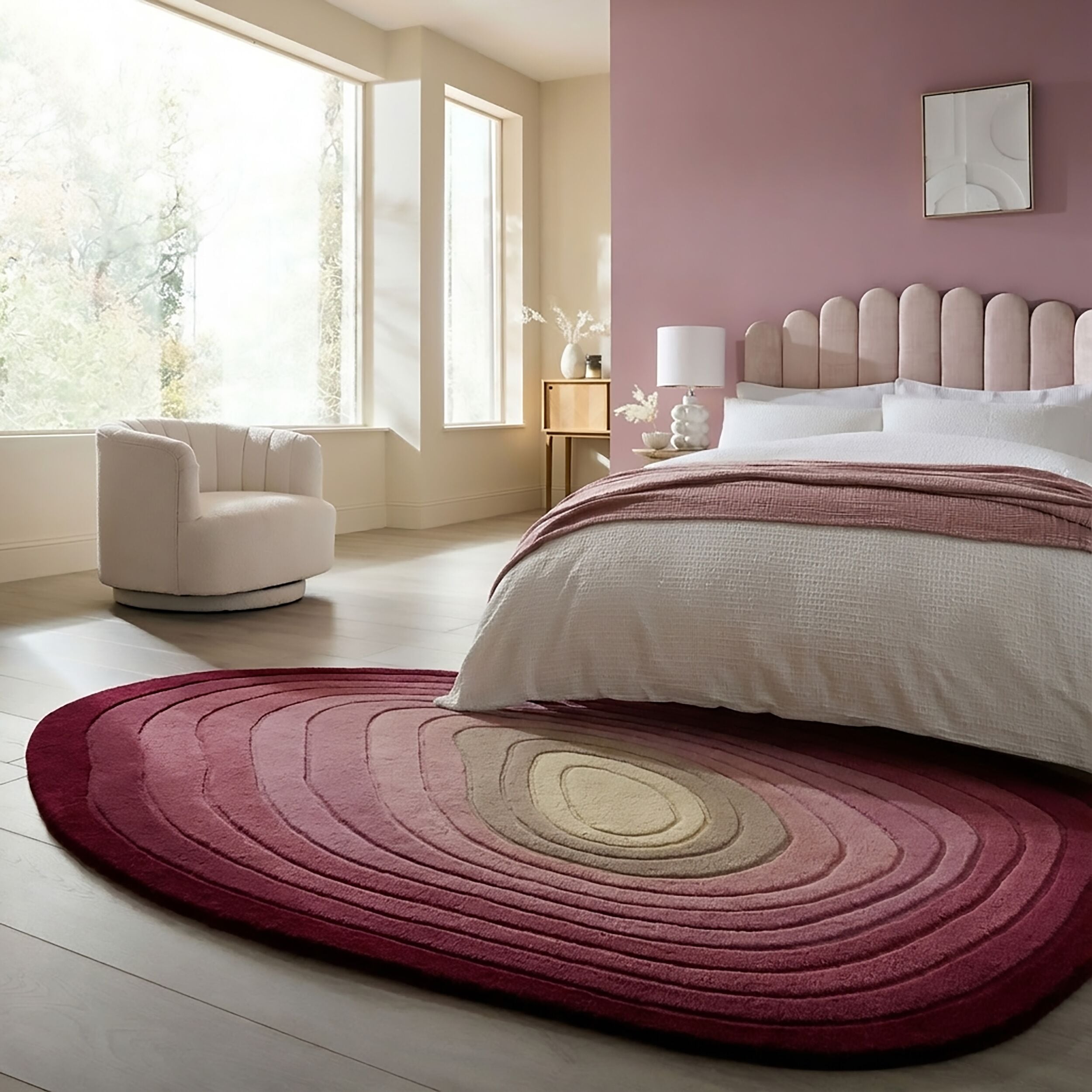 FLAIR RUGS Teppich "PUDDLE OMBRE WOOL" rechteckig 11 mm Höhe Wollteppich in Pfützenform