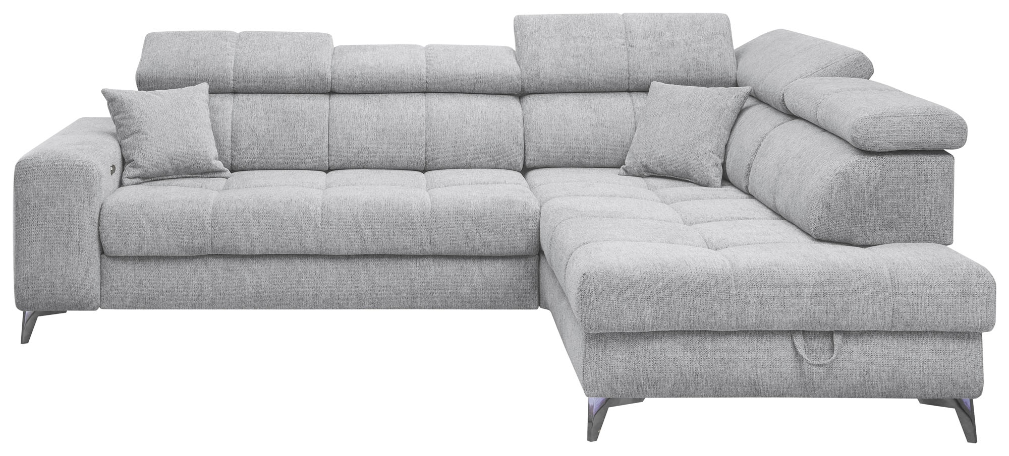 ED EXCITING DESIGN Ecksofa »Sydney L-Form mit Bettfunktion, Bettkasten, Kopfteilverstellung«, motorischer Sitztiefenverstellung, USB-Port & 2 Zierkissen