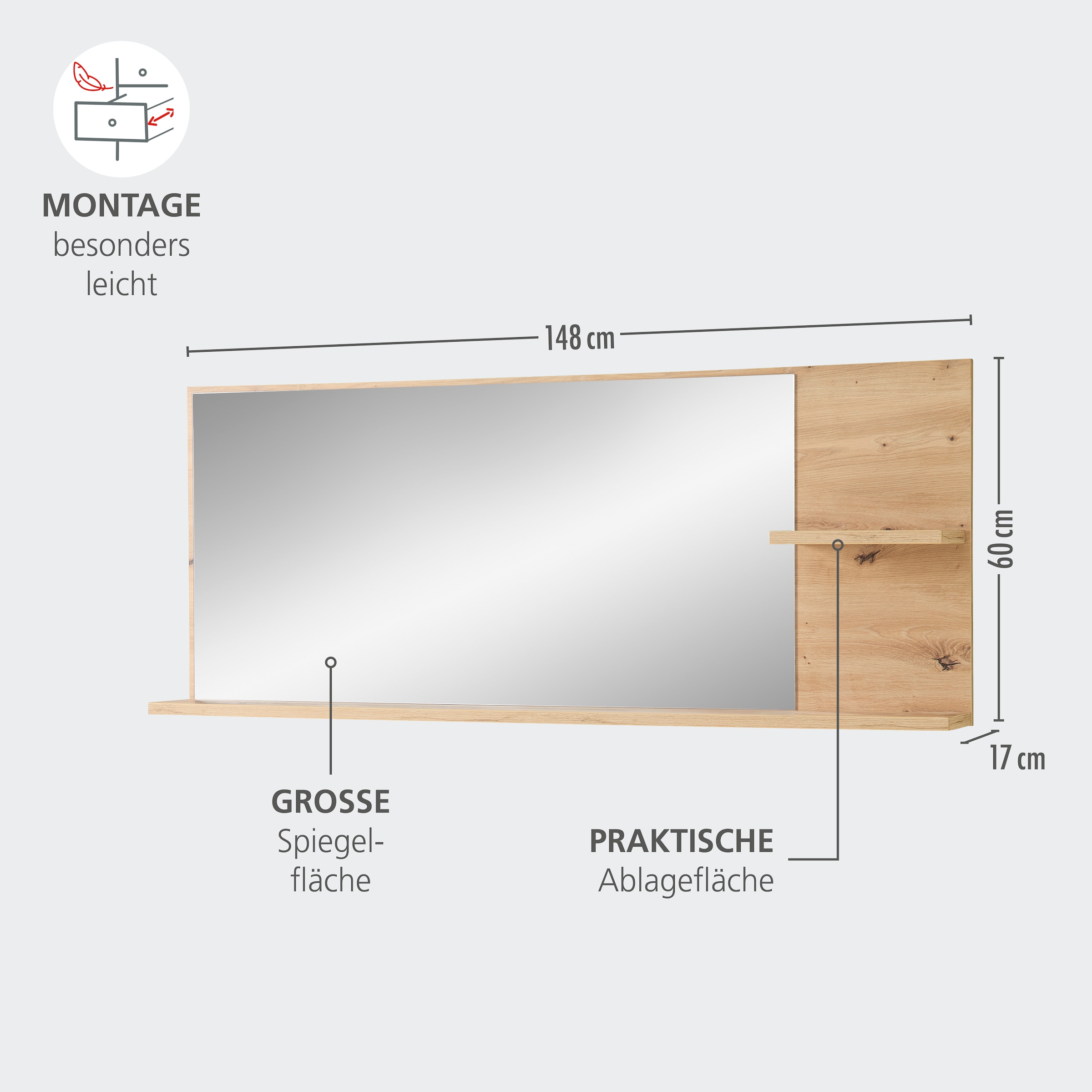 Innostyle Garderoben-Set »Bari Garderobenprogarmm, BxHxT 208x202x38 cm«, (Set, 3 St.), Besteht aus 3 Typen