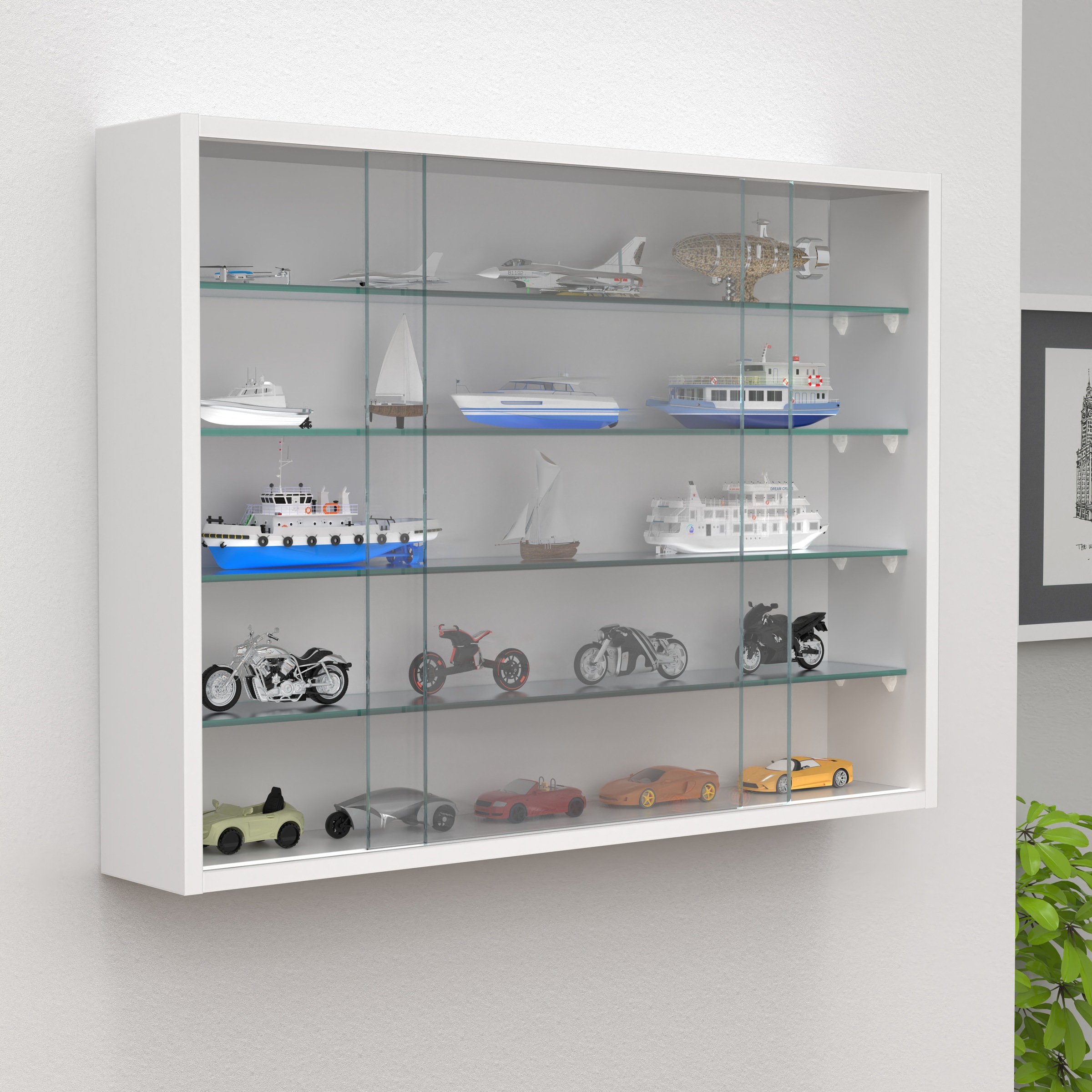 VCM Wandregal »Hängevitrine Wandvitrine Sammel Deko Drivalo L«