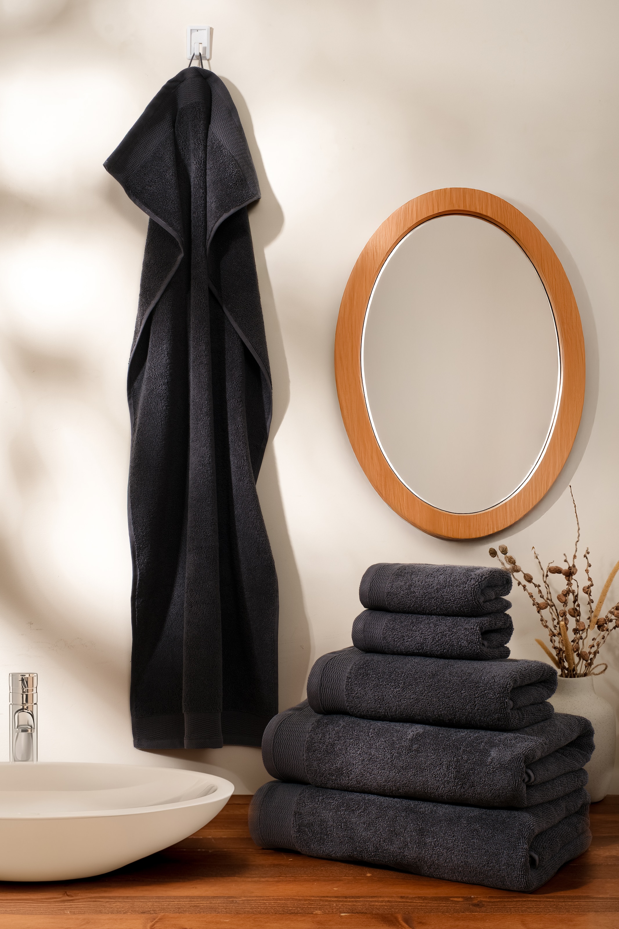 OTTO home Handtuch Set »Fenya, flauschig und weich, Premium Handtücher, 550 gr/m²« Set 6 Stk. Walkfrottier mit Bordüre, Set, 100% Baumwolle, Hotel-Qualität, 5 Jahre Garantie