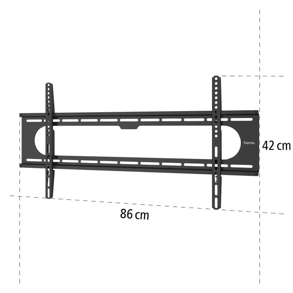 Hama TV-Wandhalterung »TV-Wandhalterung Starr, 94 - 229cm (37" -90"), 43", 50", 55", 65", 75"«, bis 229 cm Zoll