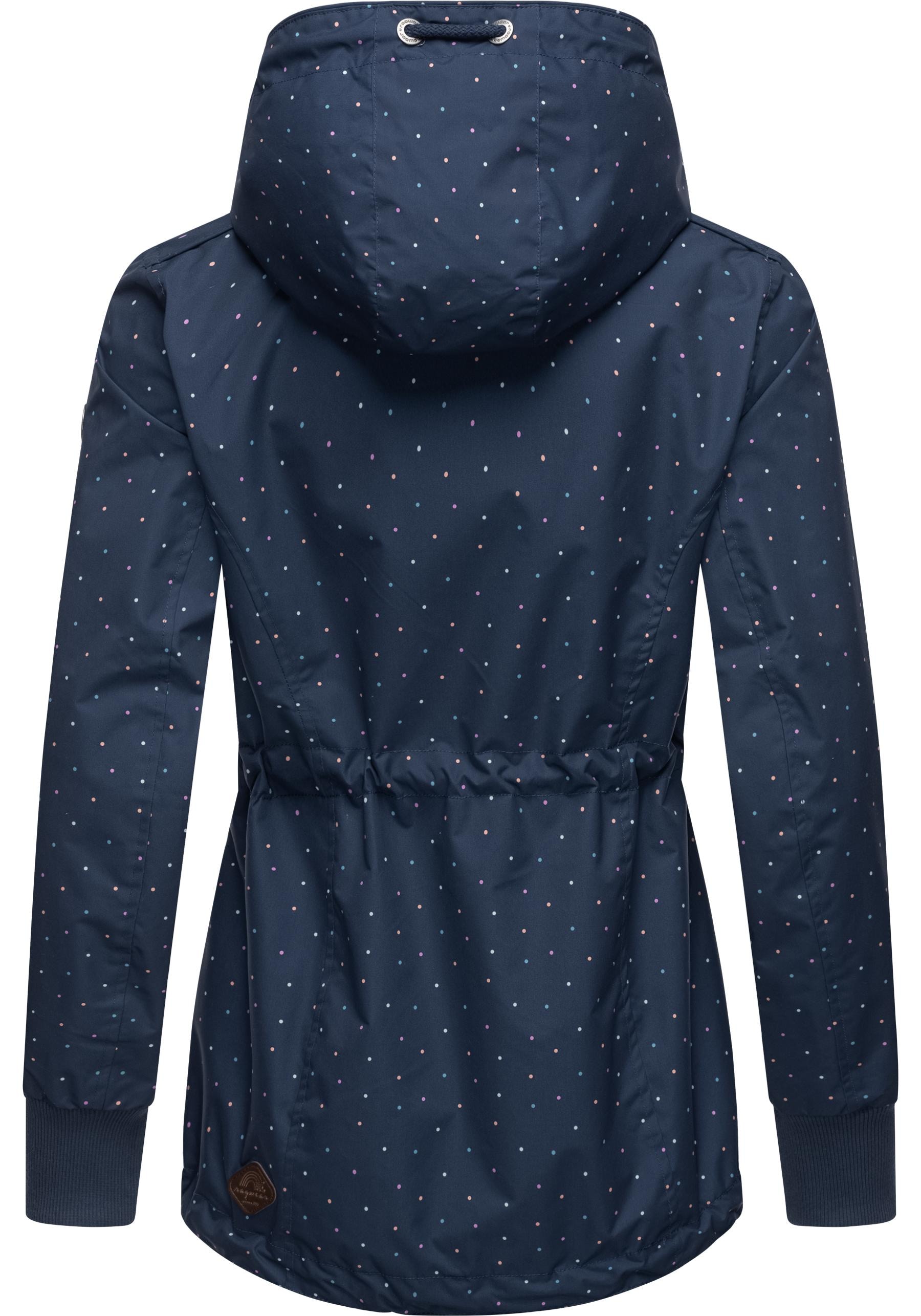 Ragwear Outdoorjacke »Danka Dots«, mit Kapuze, stylische Übergangsjacke mit großer Kapuze