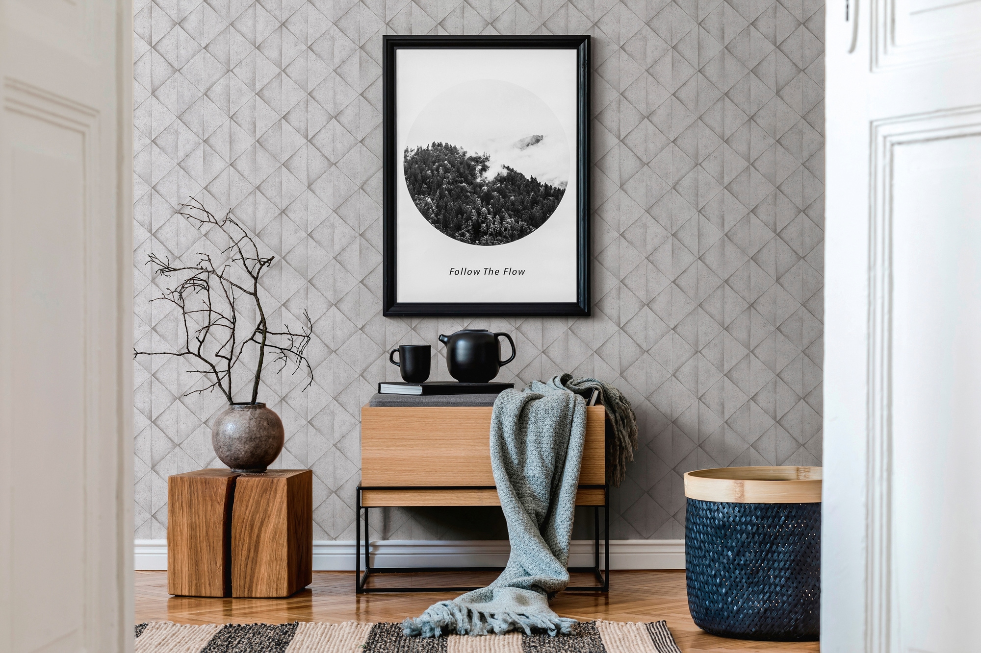 living walls Vliestapete »Industrial«, 3D-Optik-geometrisch-grafisch, Steinoptik Tapete Geometrisch Tapeten Wohnzimmer Schlafzimmer Küche