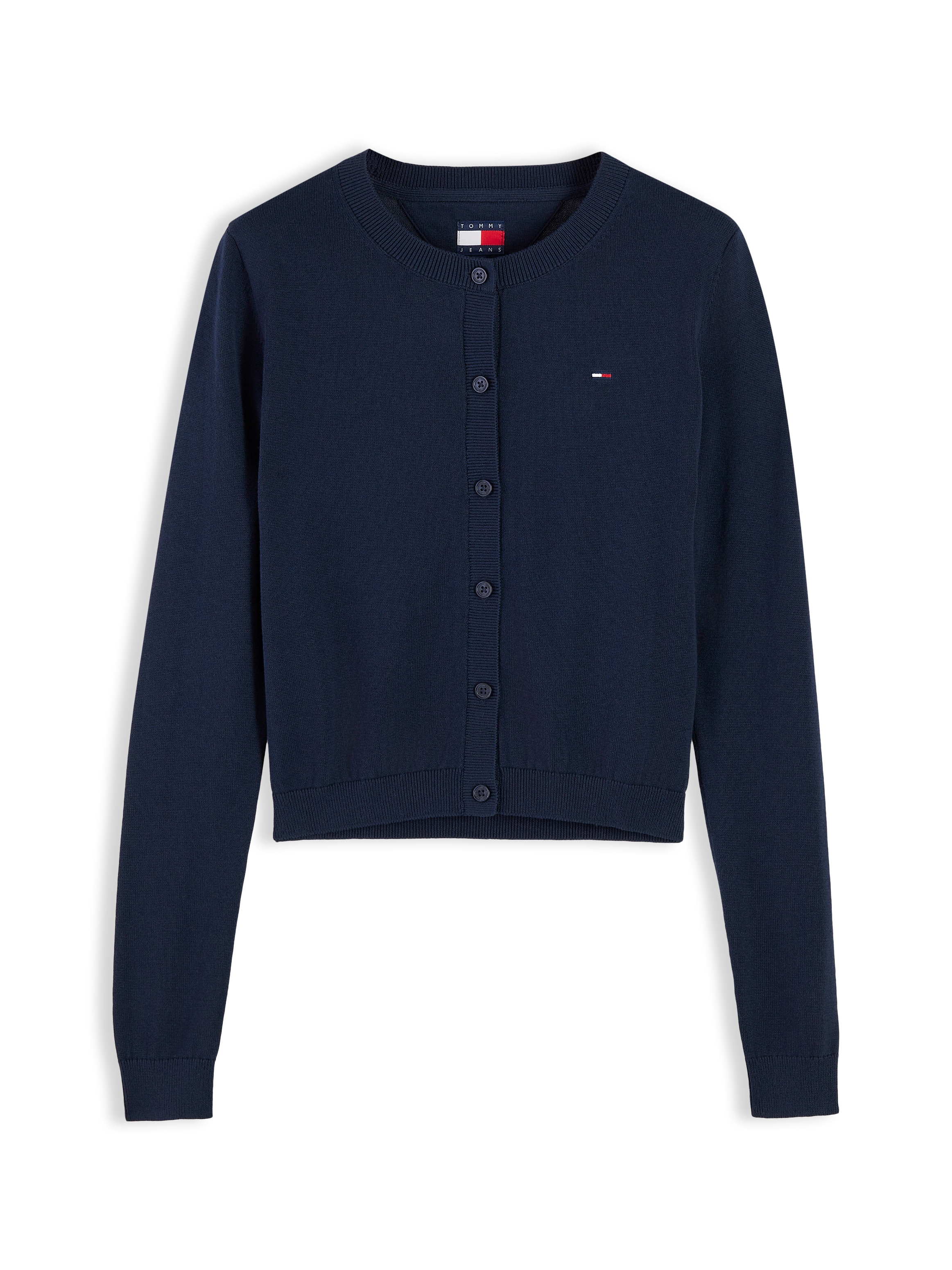 Tommy Jeans Strickjacke »TJW ESSENTIAL CREW NECK CARDIGAN« Baumwolle