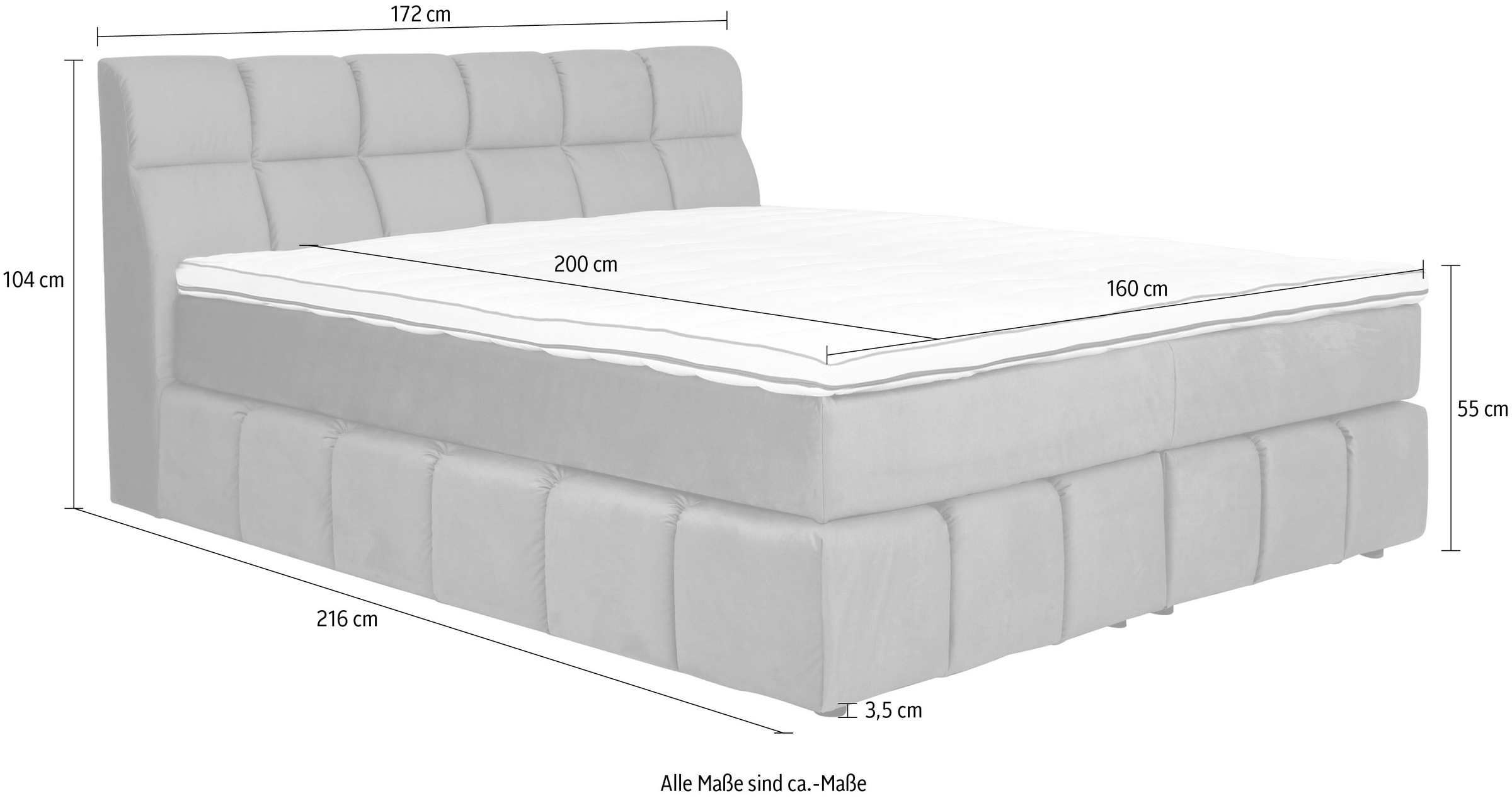 Places of Style Boxspringbett »Paxton«, Neue Toppervarianten!
