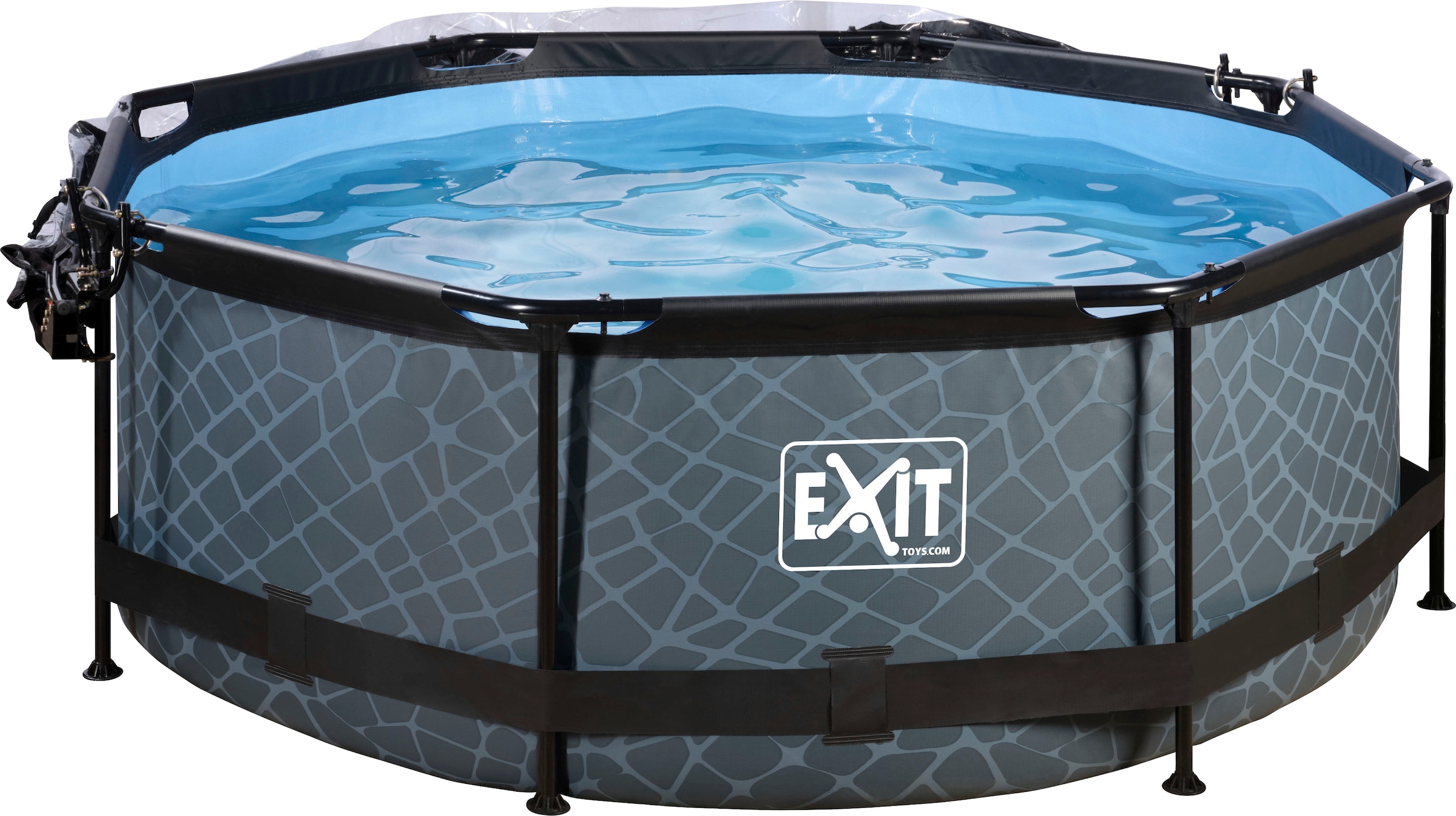 EXIT Framepool »inkl. multifunktionaler Abdeckung«, (Set, 3 tlg.), ØxH: 244x76 cm, mit Kartuschenfilter und Abdeckung