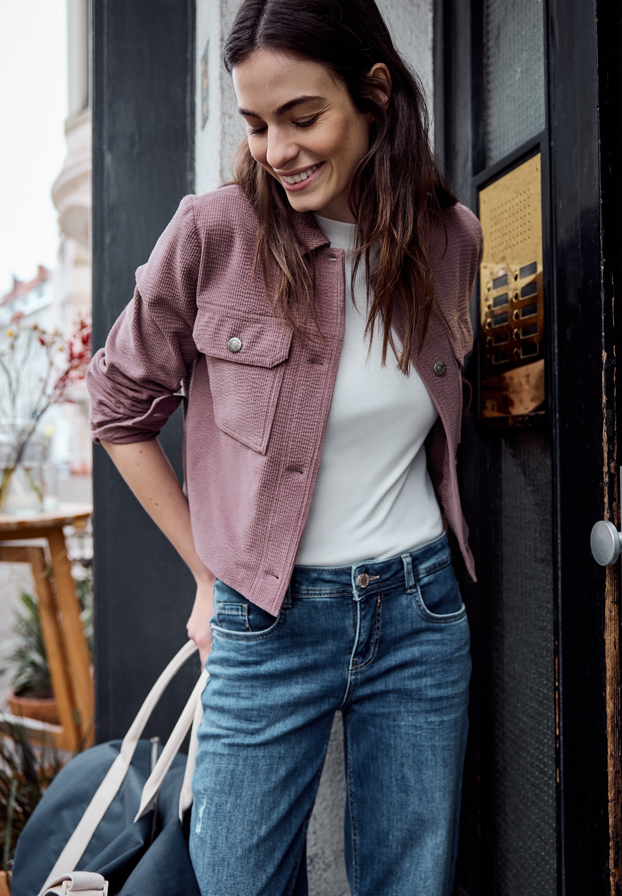 STREET ONE STUDIO Kurzjacke ohne Kapuze in Cord-Optik