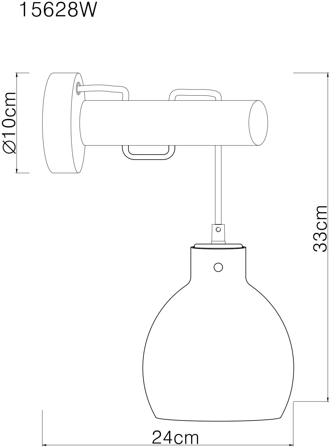 GLOBO LIGHTING Wandleuchte »RYAN«, Leuchtmittel E27 | ohne Leuchtmittel, Wandlampe/Spot/Wohnzimmer/Flur/Glas rauchfarben/Metall/Holz