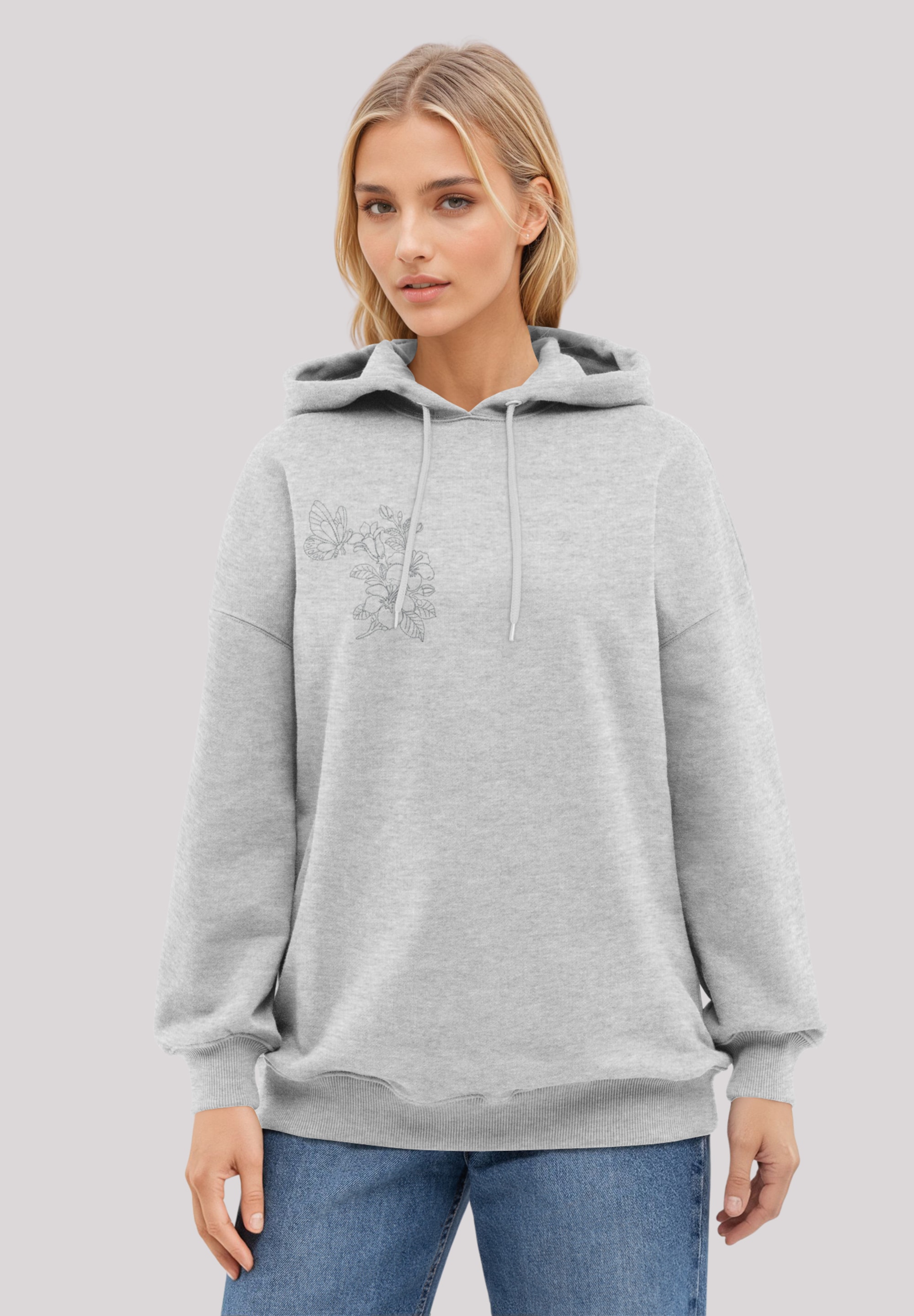 F4NT4STIC Kapuzenpullover "Schmetterling Blumen bestickt", bestickt, Premiu günstig online kaufen