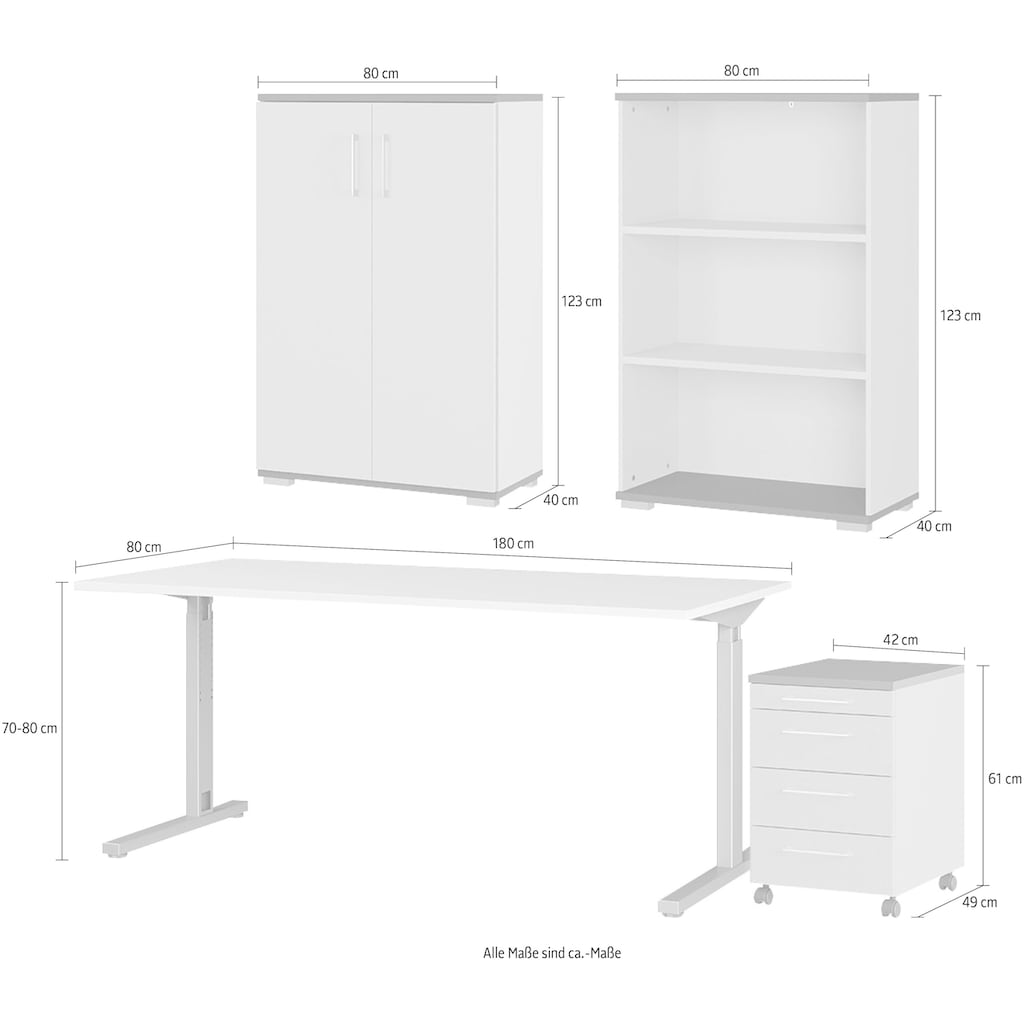 GERMANIA Büromöbel-Set »GW-Profi 2.0«, (Set, 4 tlg.)