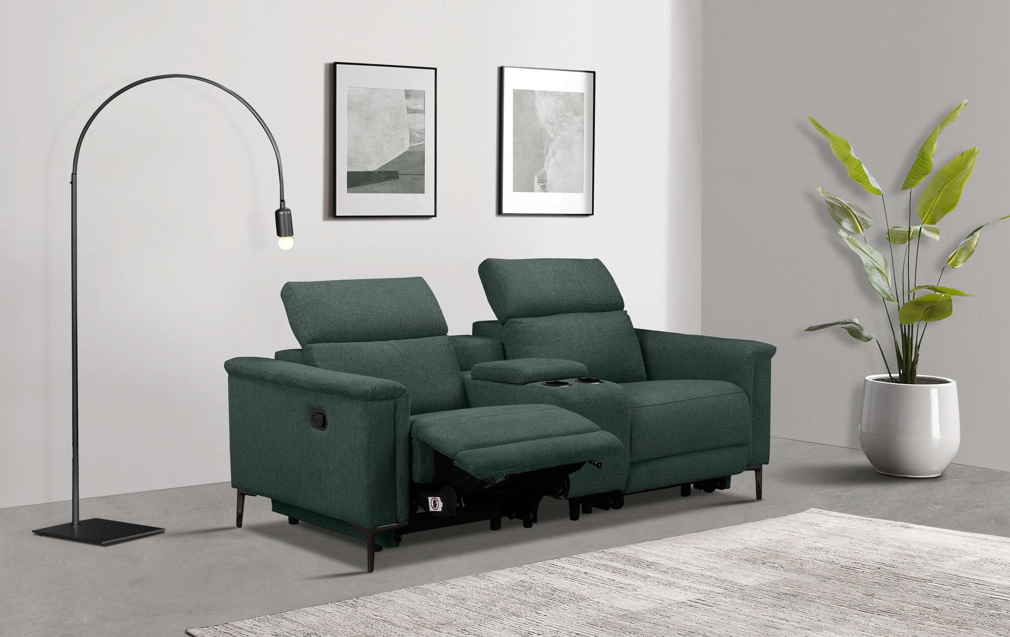 Home affaire 2-Sitzer "Lund, 2er-Kinosofa, TV-Sessel, Multimedia-Sofa, USB- günstig online kaufen