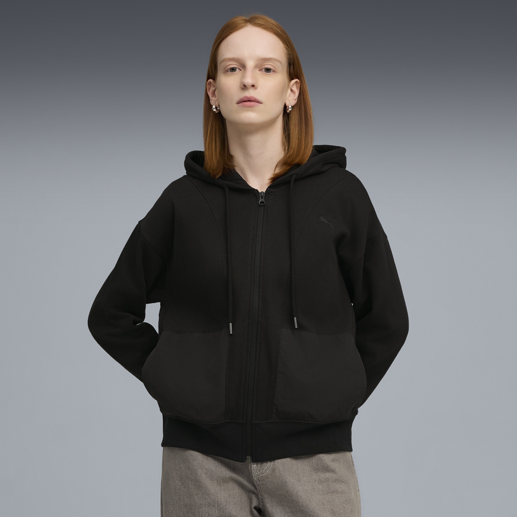 PUMA Sweatjacke "HER Relaxed Kapuzenjacke Damen" günstig online kaufen