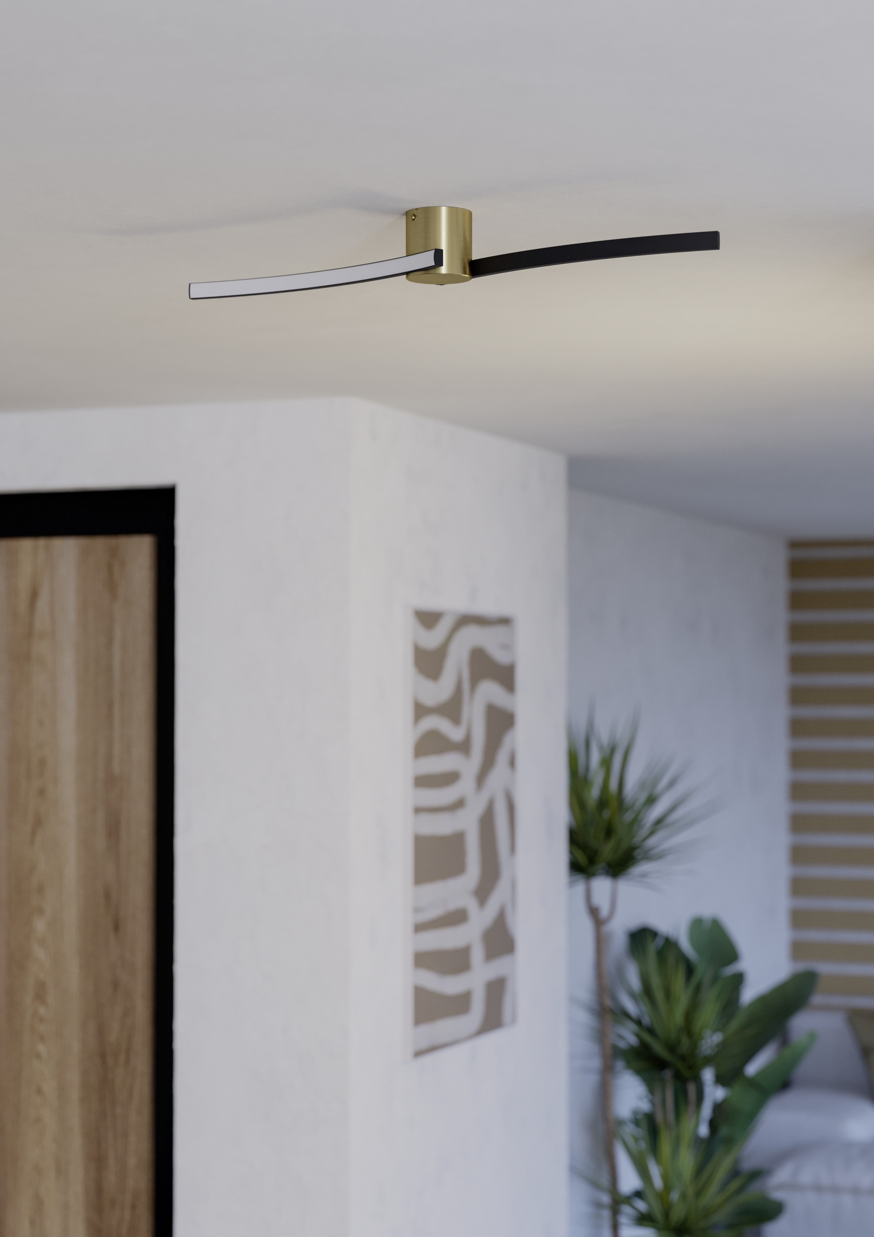 EGLO Deckenleuchte »AIETA Deckenlampe - Stahl, Kunststoff - LED - 12W - IP20« LED-Modul 1 Stk. Warmweiß Wohzimmerlampe, Esszimmerlampe, Flur, Schlafzimmer, L72 x B13 x H8 cm