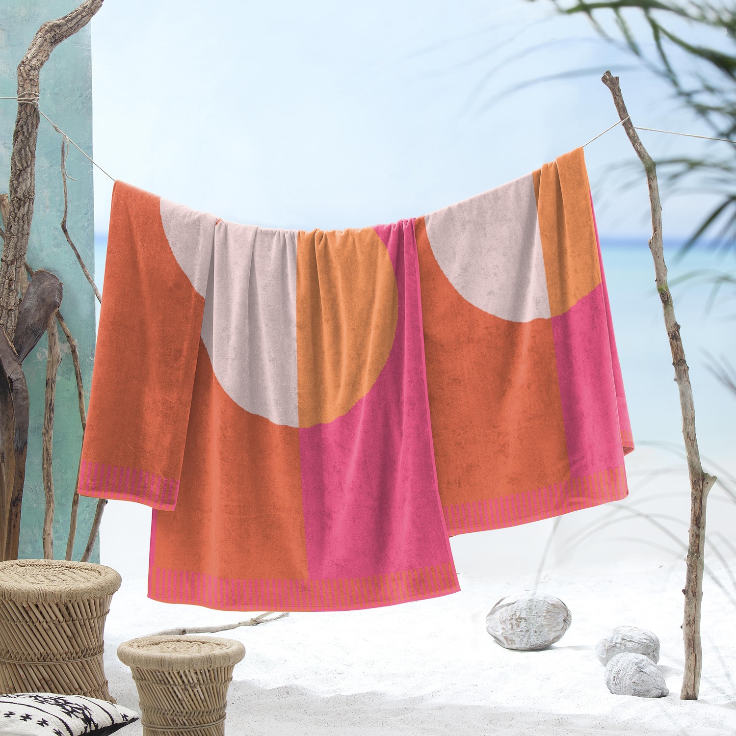 Seahorse Strandtuch "Colorblock Circle" 100x180, für Strand und Pool, Trend günstig online kaufen
