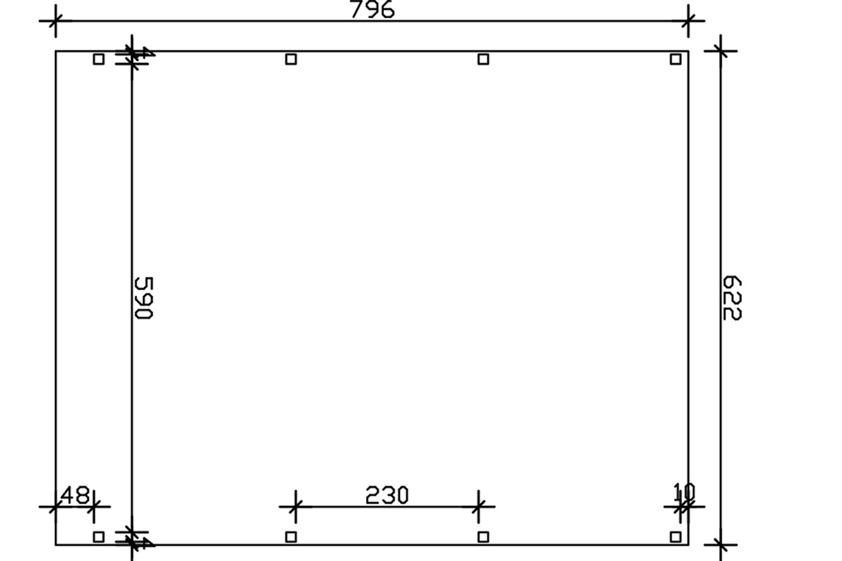 Skanholz Doppelcarport »Grunewald«, Leimholz-Nordisches Fichtenholz, weiß, mit EPDM-Dach
