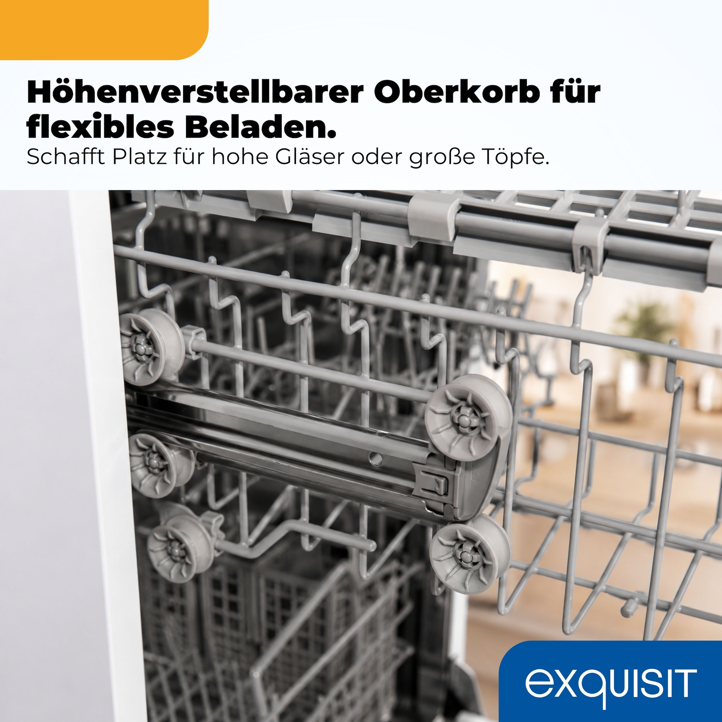 exquisit Standgeschirrspüler »GSP9310-031C weiss« 8,3 l 10 tlg. Maßgedecke 10 Maßgedecke – LED, Besteckkorb, Auto Door Open & AquaStop