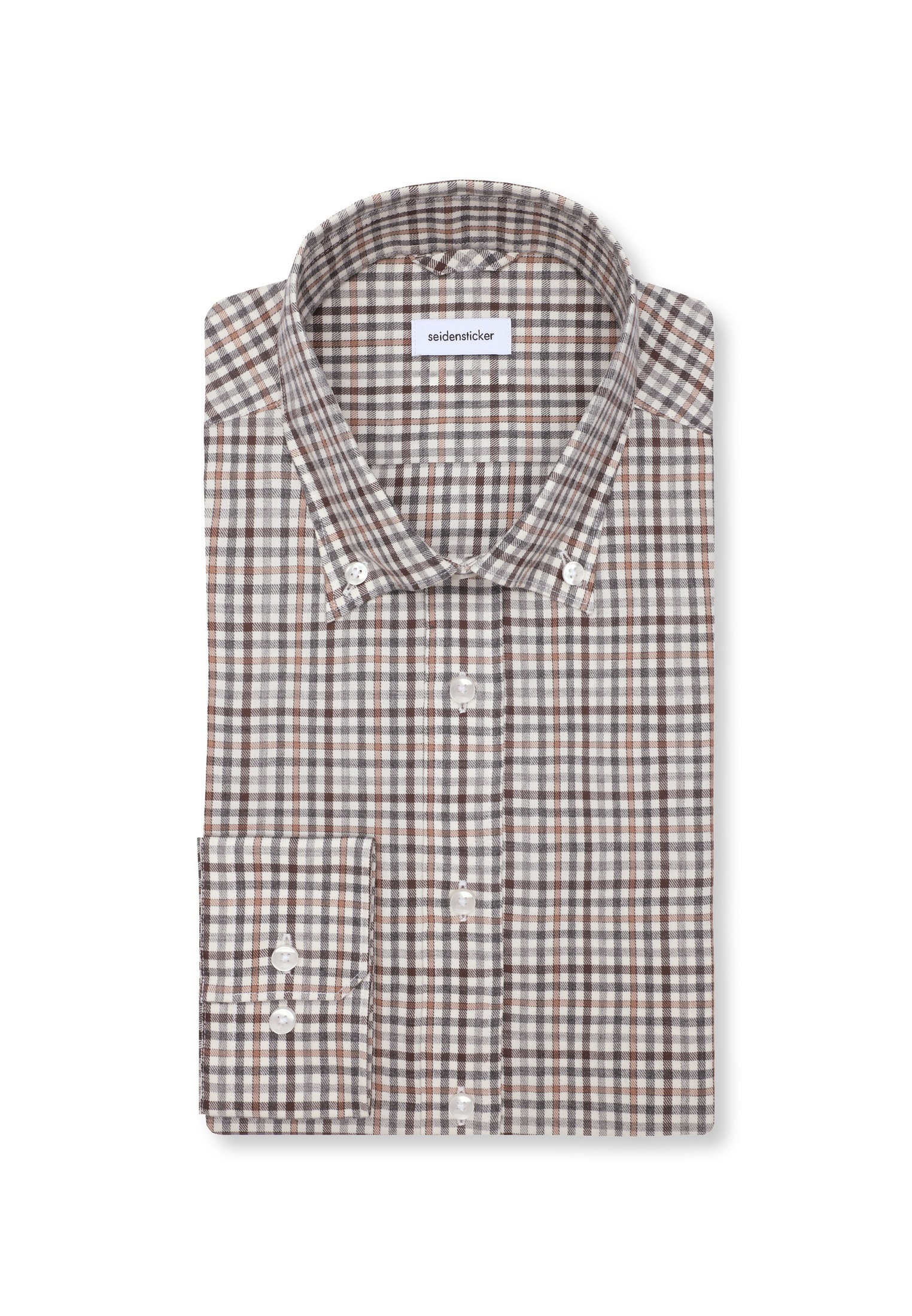 seidensticker Flanellhemd »Schwarze Rose« Slim 1/1 Button-Down-Kragen Karo