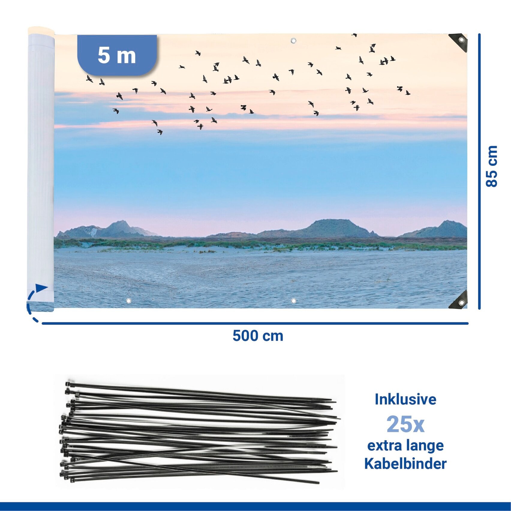 Maximex Balkonsichtschutz »verschiedene Motive« 5 m, UV- und witterungsbeständig, schnelltrocknend und reißfest
