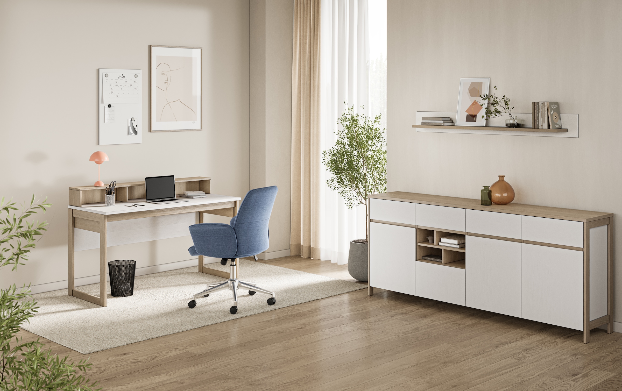 Home affaire Büromöbel-Set "Stranda im Scandi-Style, Home Office, Büro in z günstig online kaufen