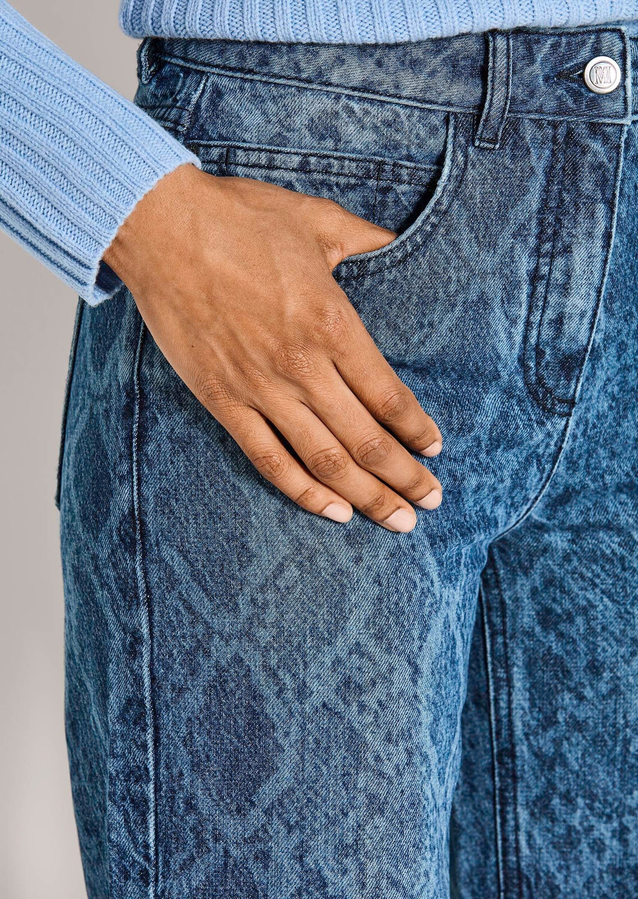 MADELEINE Regular-fit-Jeans »Culotte-Jeans Culotte-Jeans mit Ornament-Print«