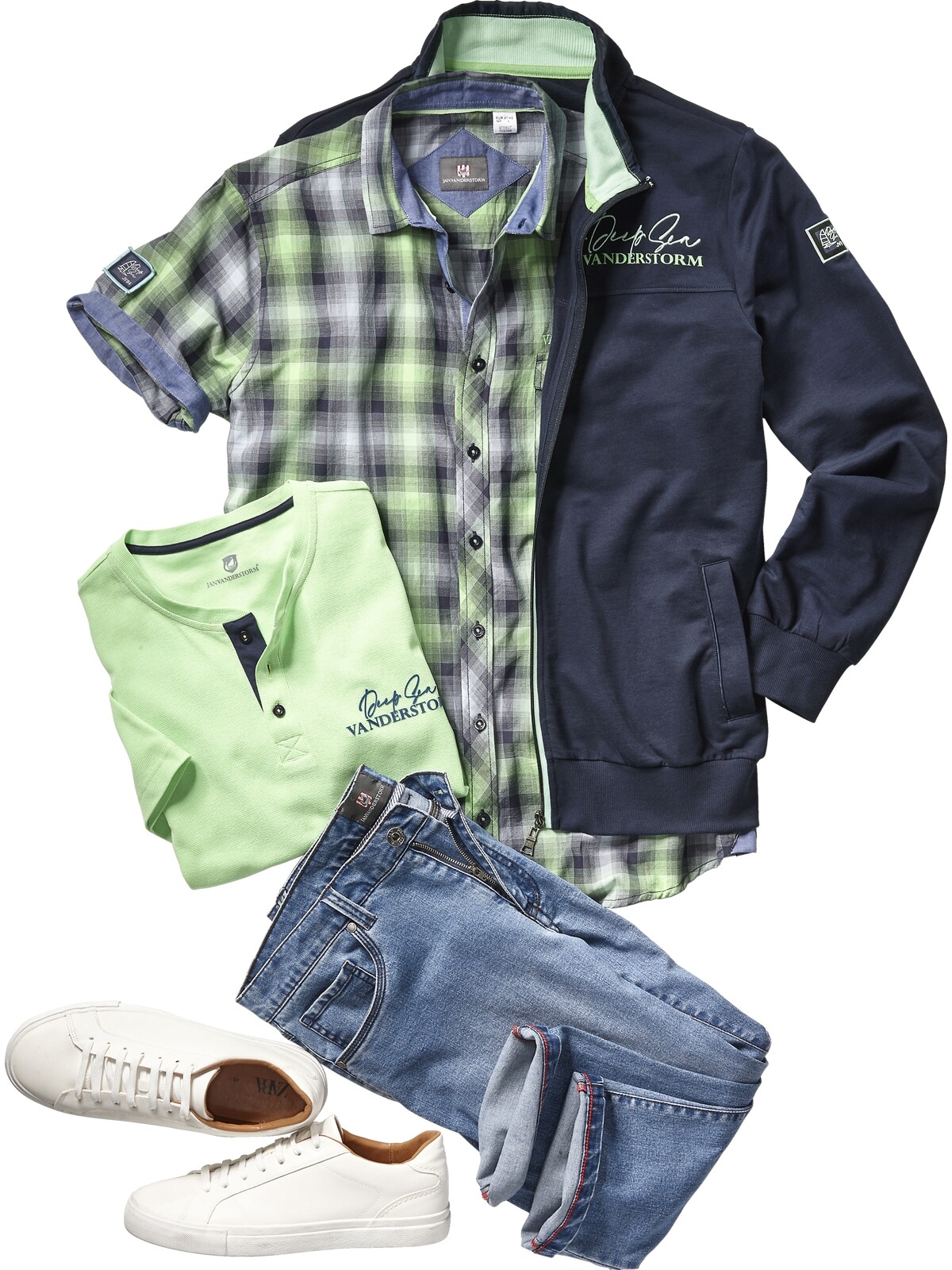Jan Vanderstorm Sweatjacke »Sweatjacke JAVALD«, mit seitlichen Leistentaschen
