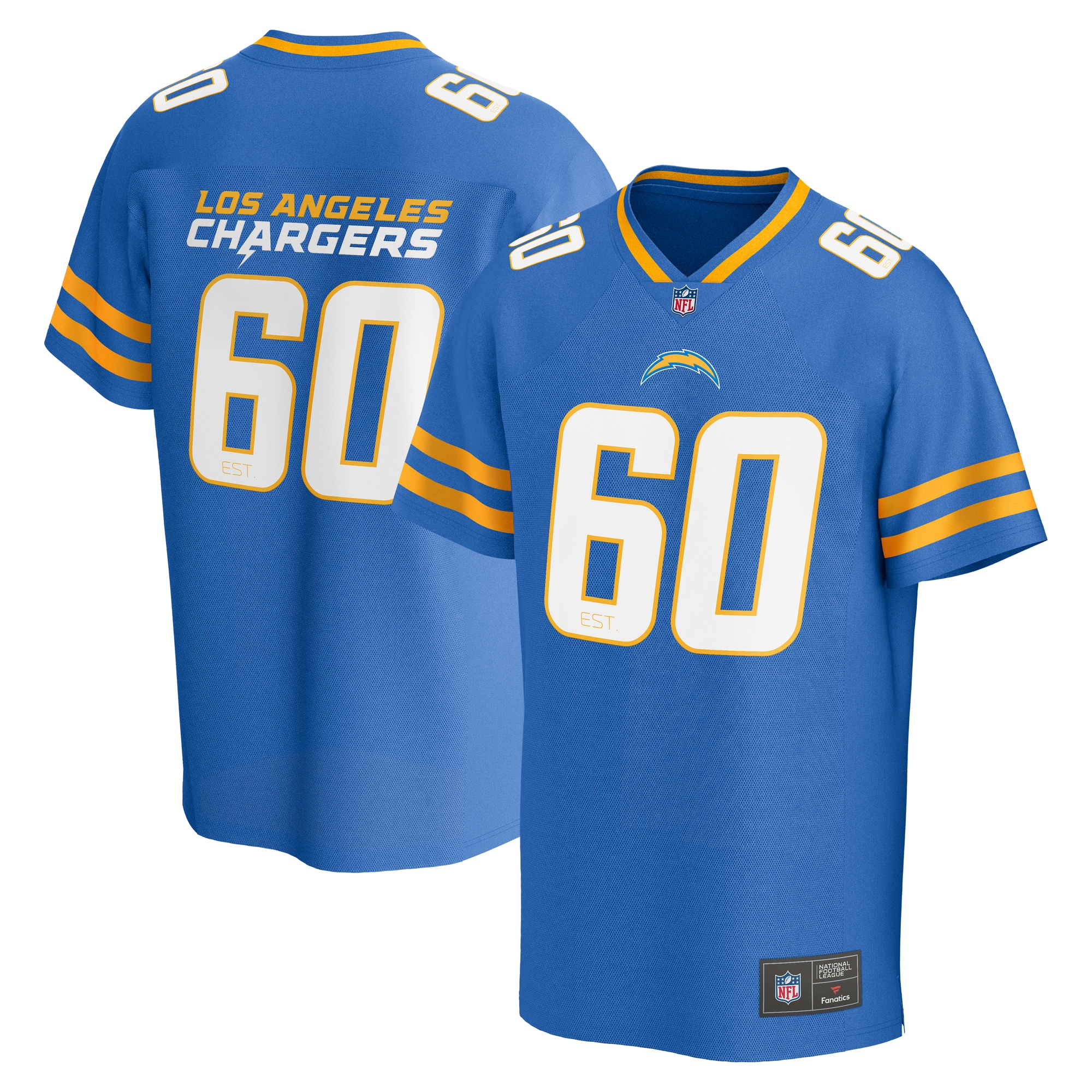 FANATICS Kinder Footballtrikot "Fanatics Trikot Los Angeles Chargers Core Foundation", blau, Gr. XL, 100% Polyester, Trikots