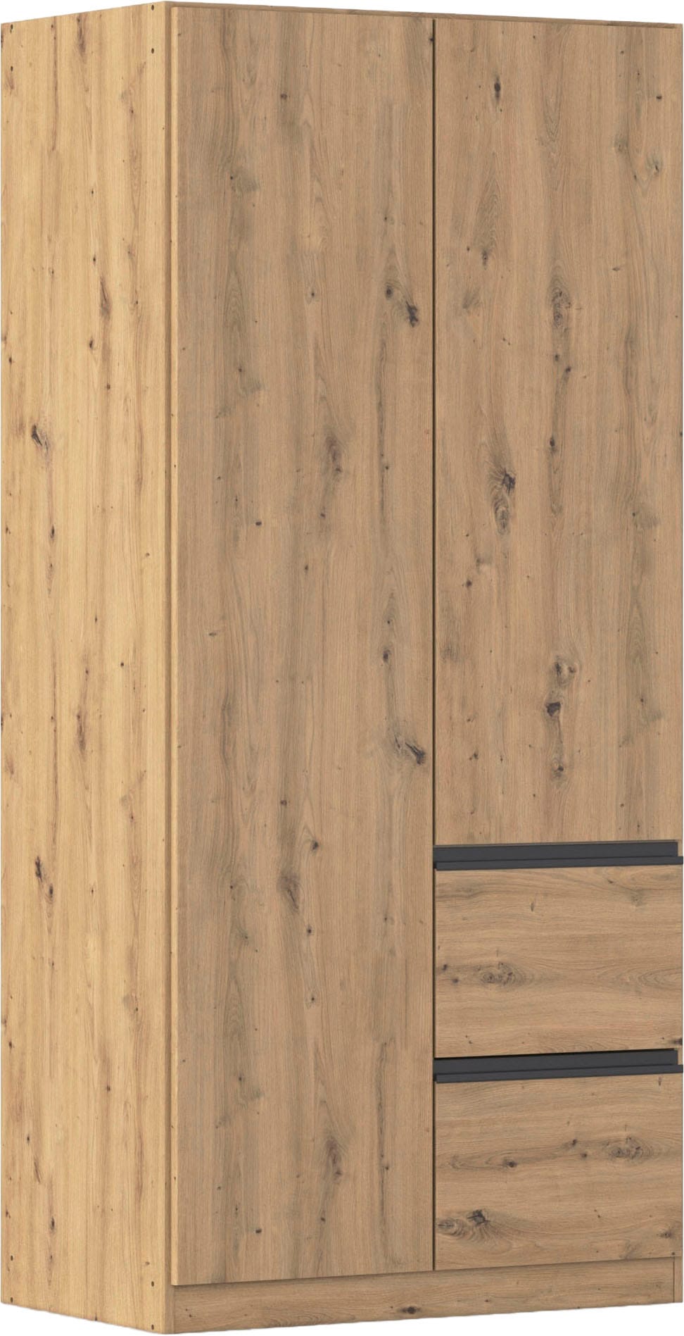 rauch "Kleiderschrank Schrank Garderobe Wäscheschrank COSTA Breite 91 cm" in 3 Ausstattungen BASIC/CLASSIC/PREMIUM, Breite 91 cm grifflose Front mit Push-to-Open Funktion MADE IN GERMANY
