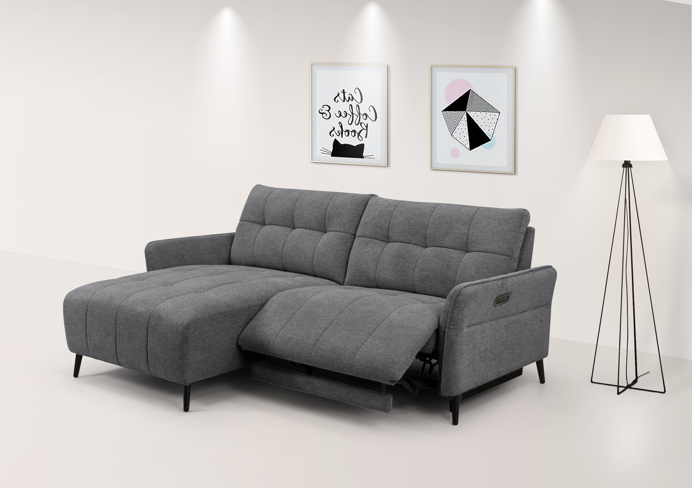 INOSIGN Ecksofa "DENIO 3-Sitzer, L-Form (Breite 209cm), elektr. Relaxfunkti günstig online kaufen