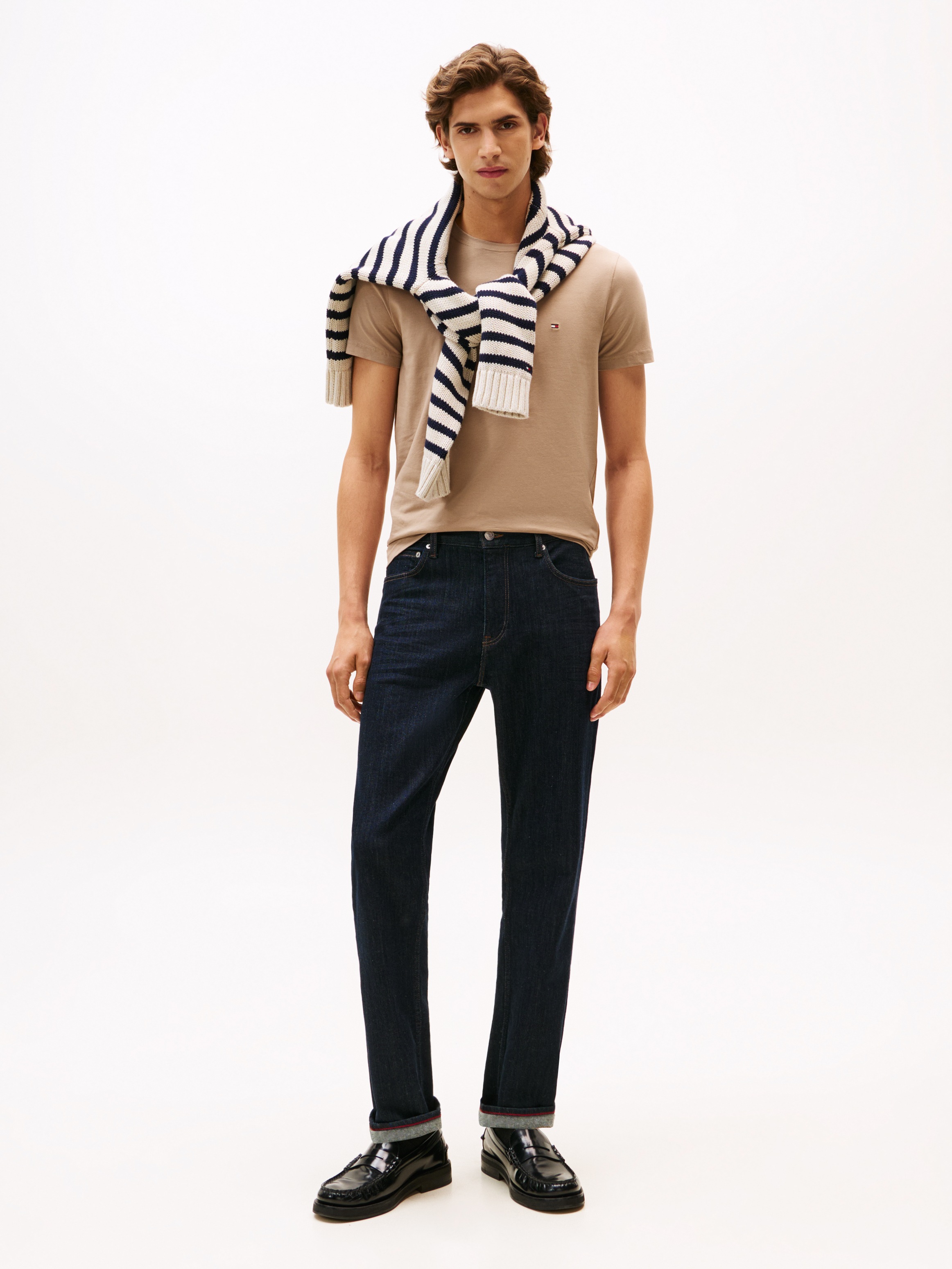 Thumbnail - Tommy Hilfiger T-Shirt "STRETCH SLIM FIT" unifarben, casual, slim fit, Baumwollmix, Rundhals