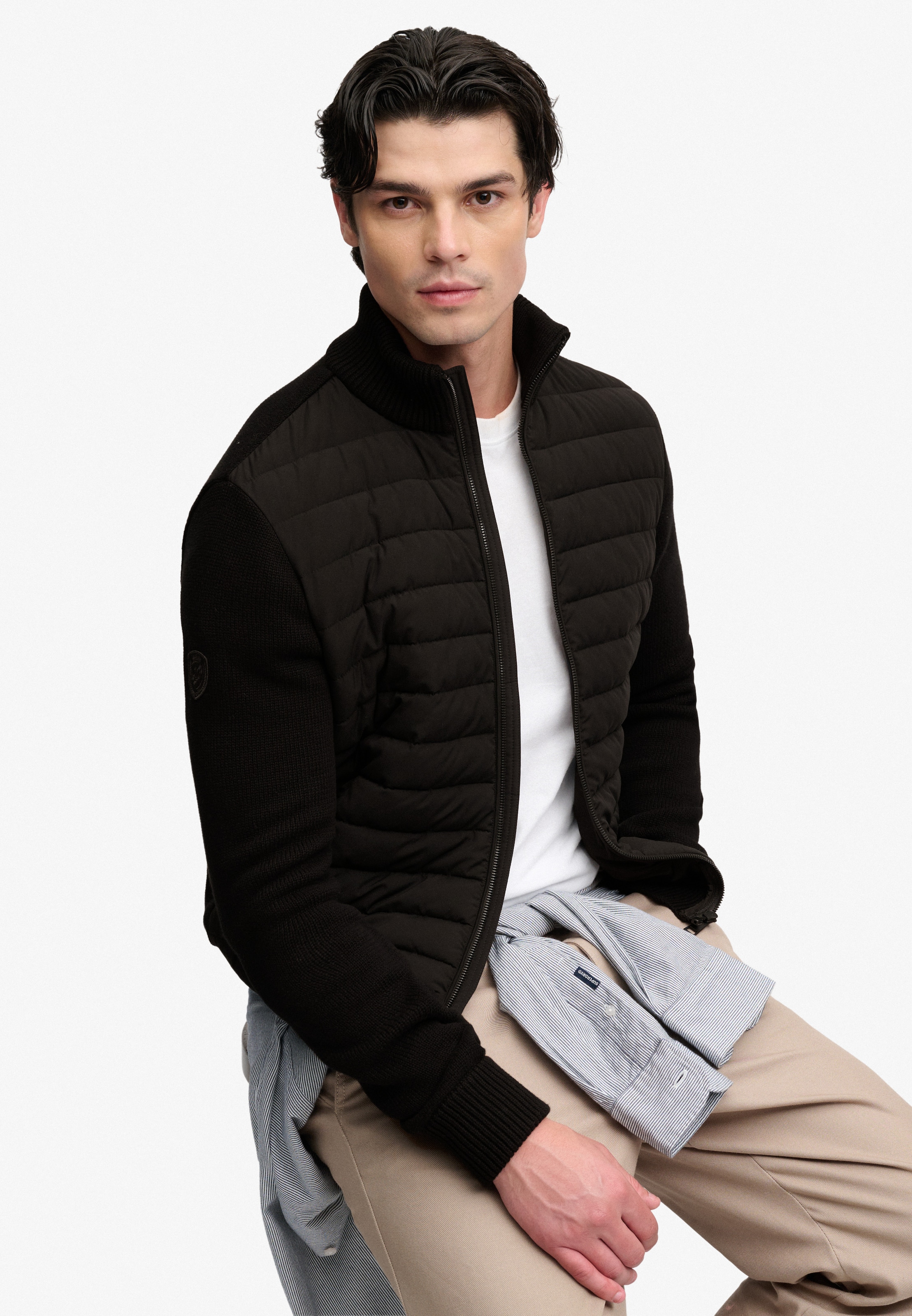 Superdry Blouson »CARDIGAN HYBRID JACKET« Kunstfaser, slim fit