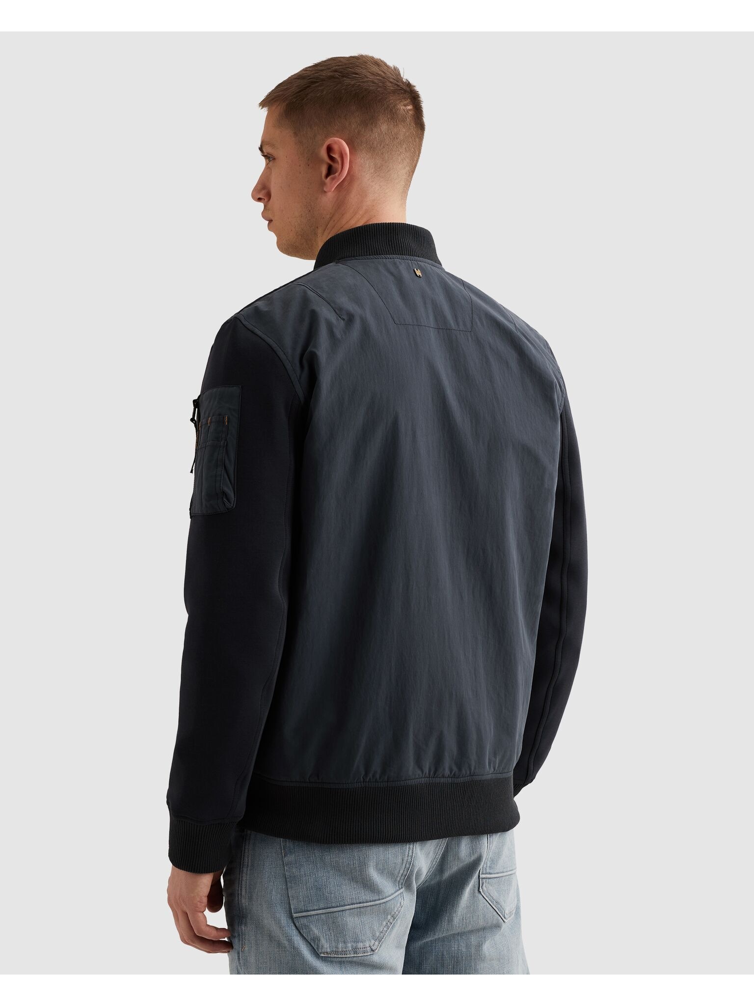 PME LEGEND Bomberjacke Ärmel aus Sweatware, Vorder- und Rückenteil aus Webware