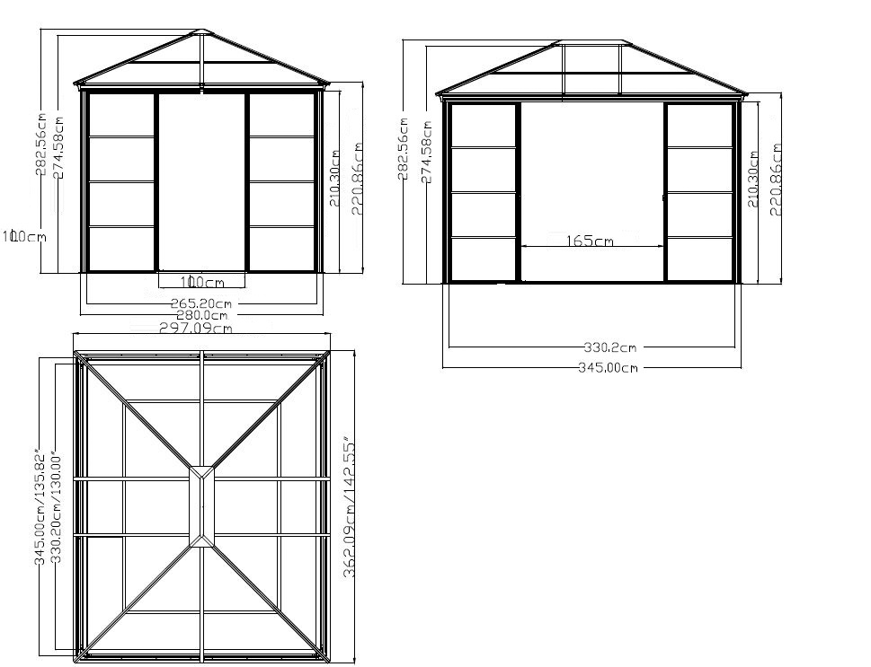 Sojag Pavillon »Castel 10x12«, (Set), BxT: 297x362 cm, inkl. Sonnensegel