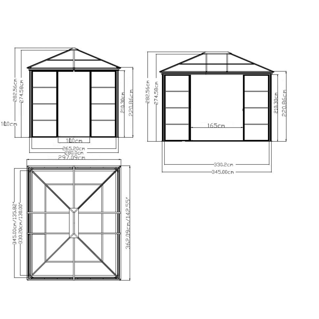 Sojag Pavillon »Castel 10x12«, (Set)