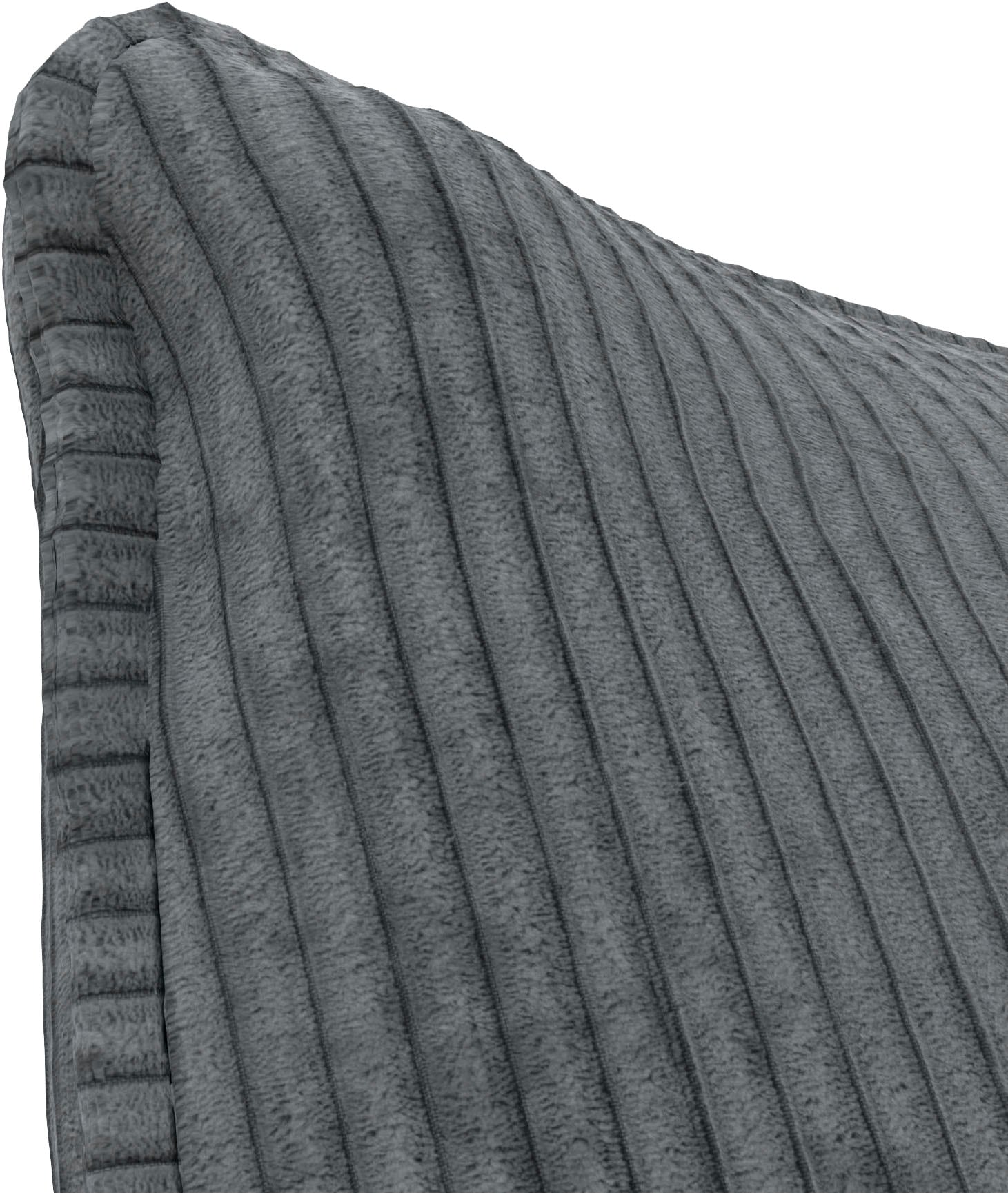 TRENDMANUFAKTUR Ecksofa »Fordon II, Schlafsofa mit Bettkasten, Couch in L-Form, Breite 250 cm«, in Cordstoff HYPER, dunkelgrau, Armlehne links