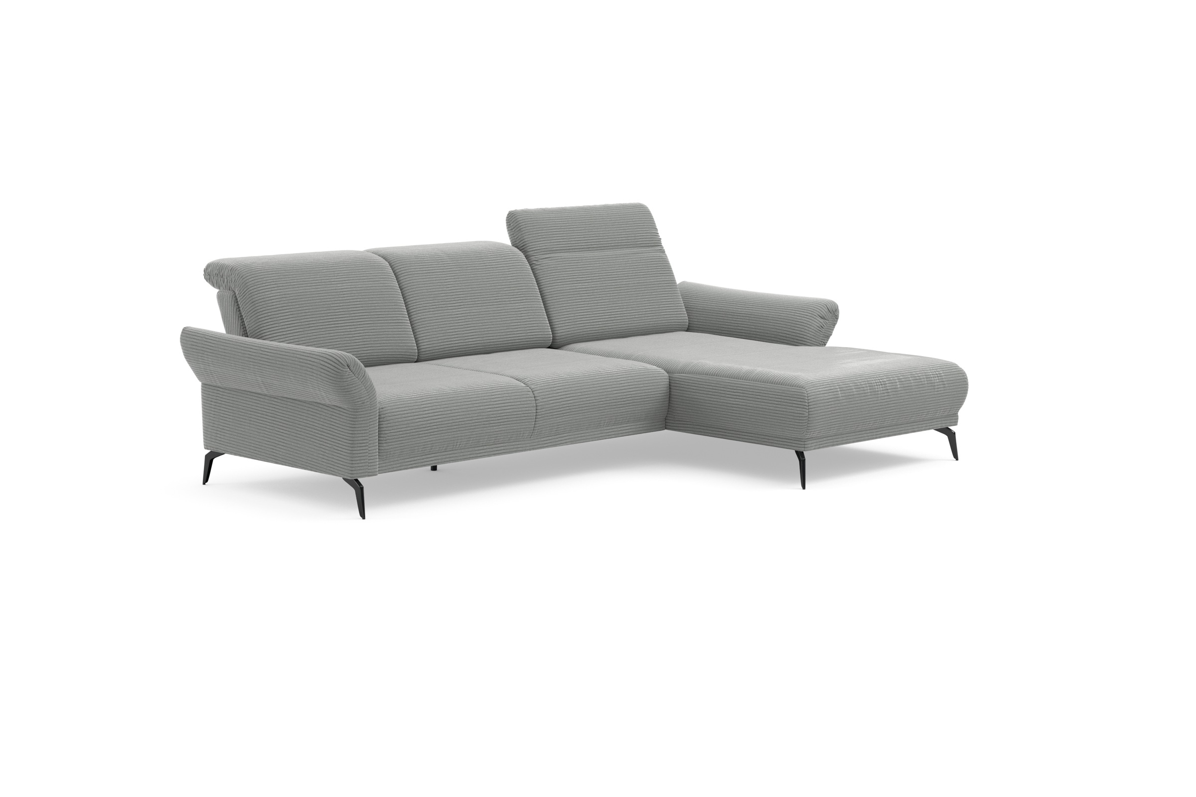 INOSIGN Ecksofa »Coco L-Form«, Sitztiefen-, Arm- und Kopfteilverstellung, Cord-Bezug, Fußhöhe 15 cm