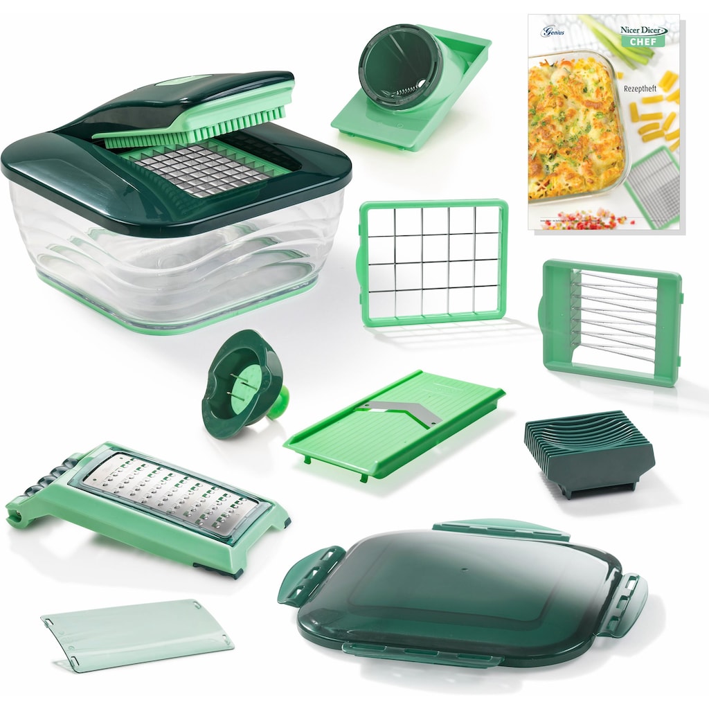 Genius Zerkleinerer »Nicer Dicer Chef«, 3300 ml Kunststoff-Auffangbehälter, 15-teilig