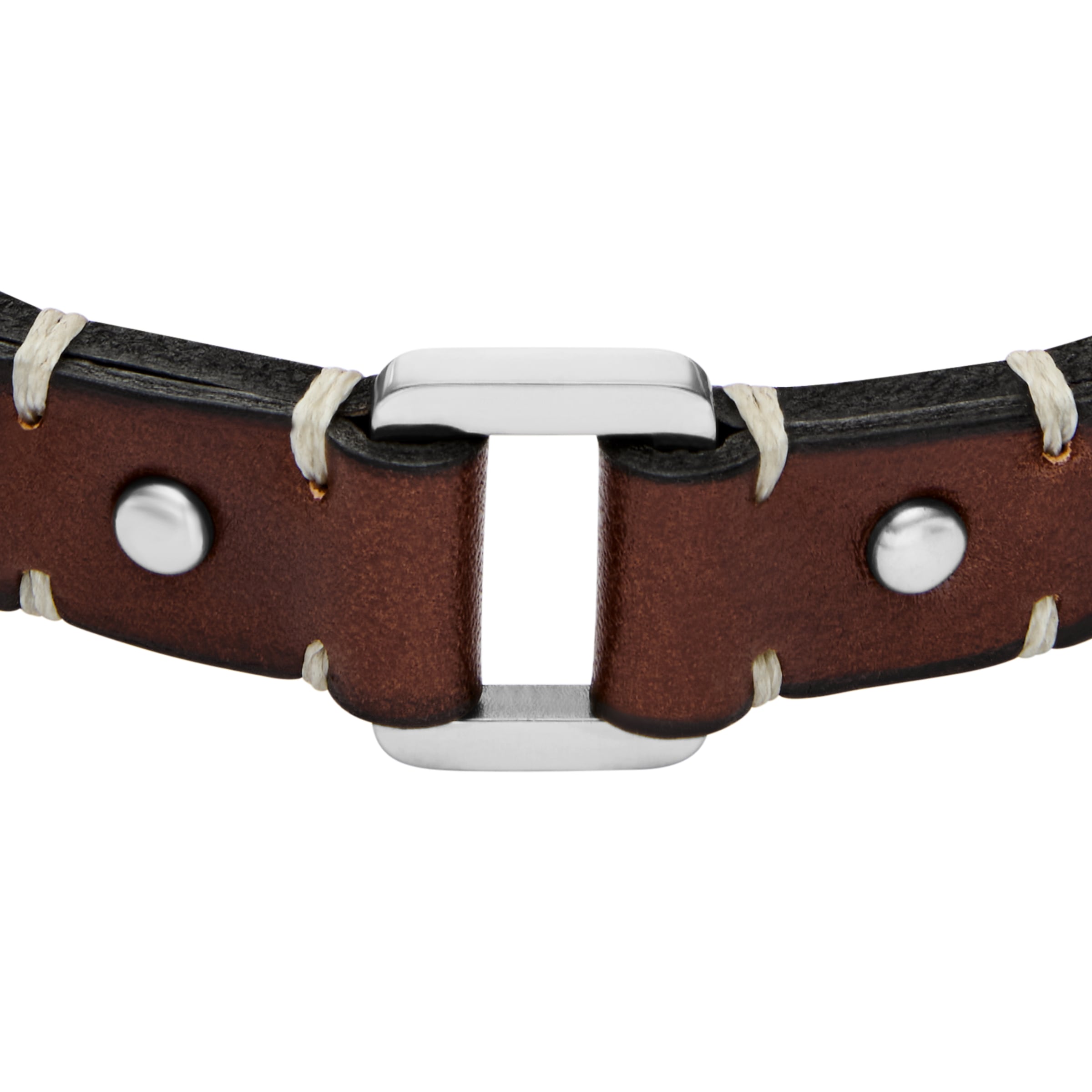 Fossil Armband »Schmuck Geschenk Edelstahl Leder Armschmuck MACHINE«