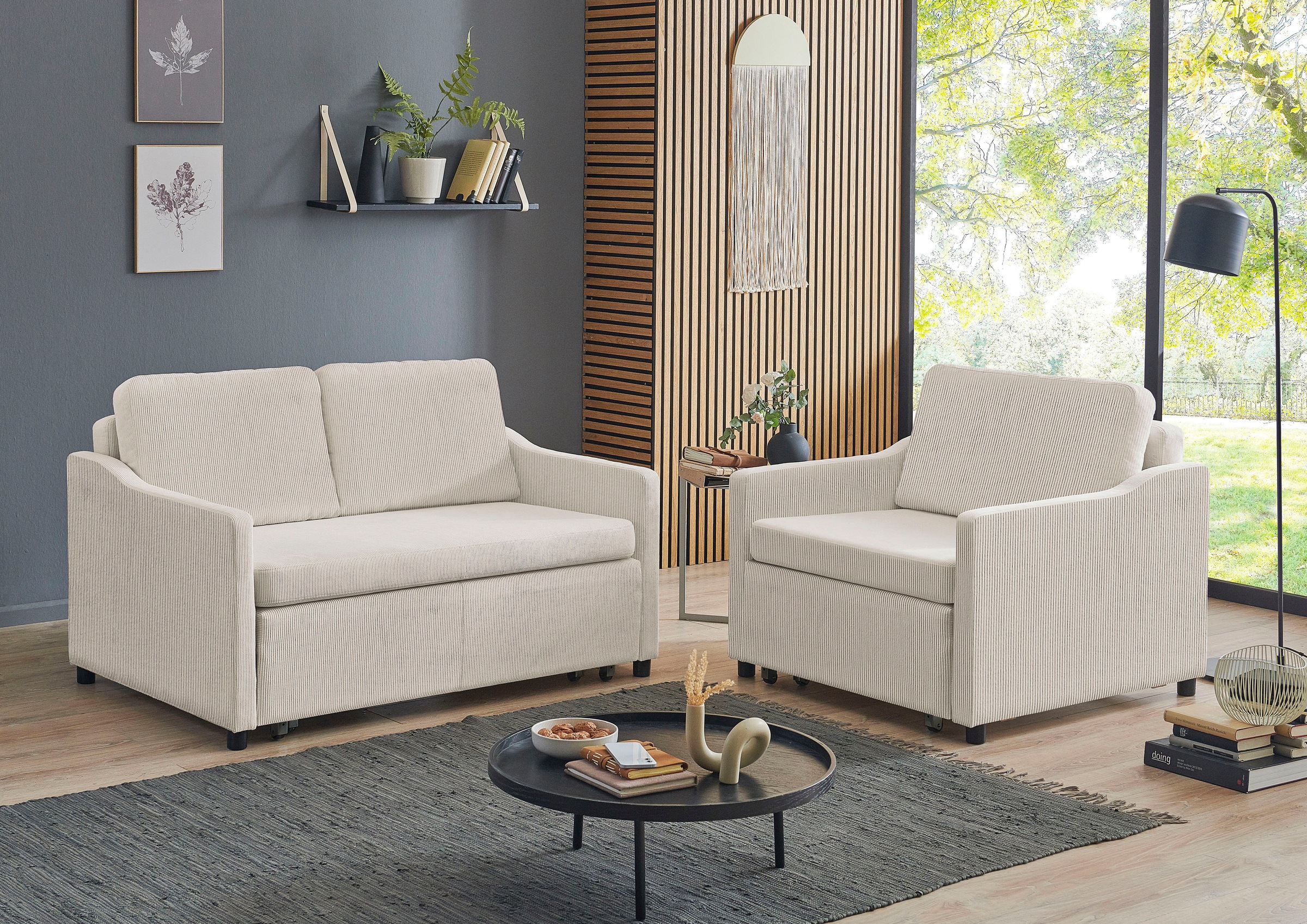ATLANTIC home collection Schlafsofa "Anella" mit Cord-Bezug, mit Schlaffunk günstig online kaufen