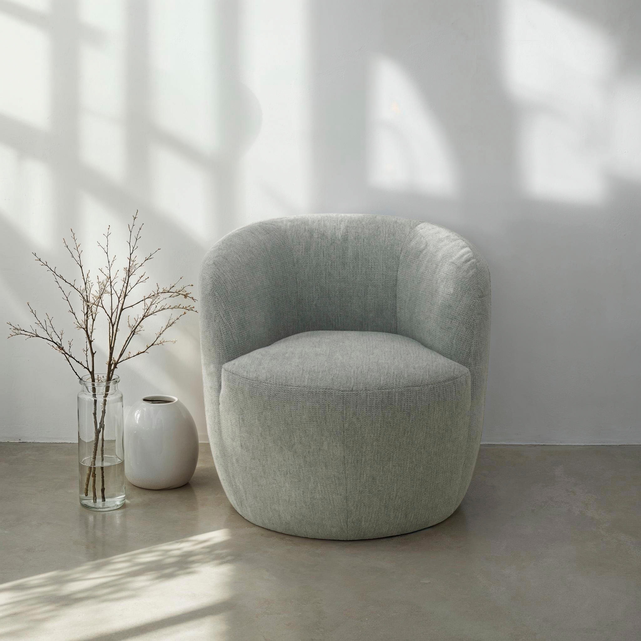 DOMO collection Sessel "Obidos moderner Loungesessel" Struktur weich, grau günstig online kaufen