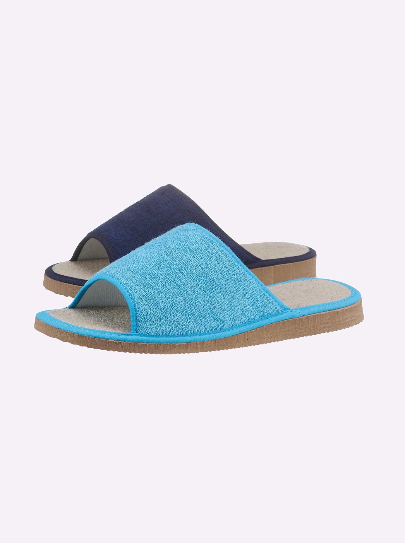 CLASSIC Damen Pantoffel, Gr. 40, blau, Textil, Schuhe