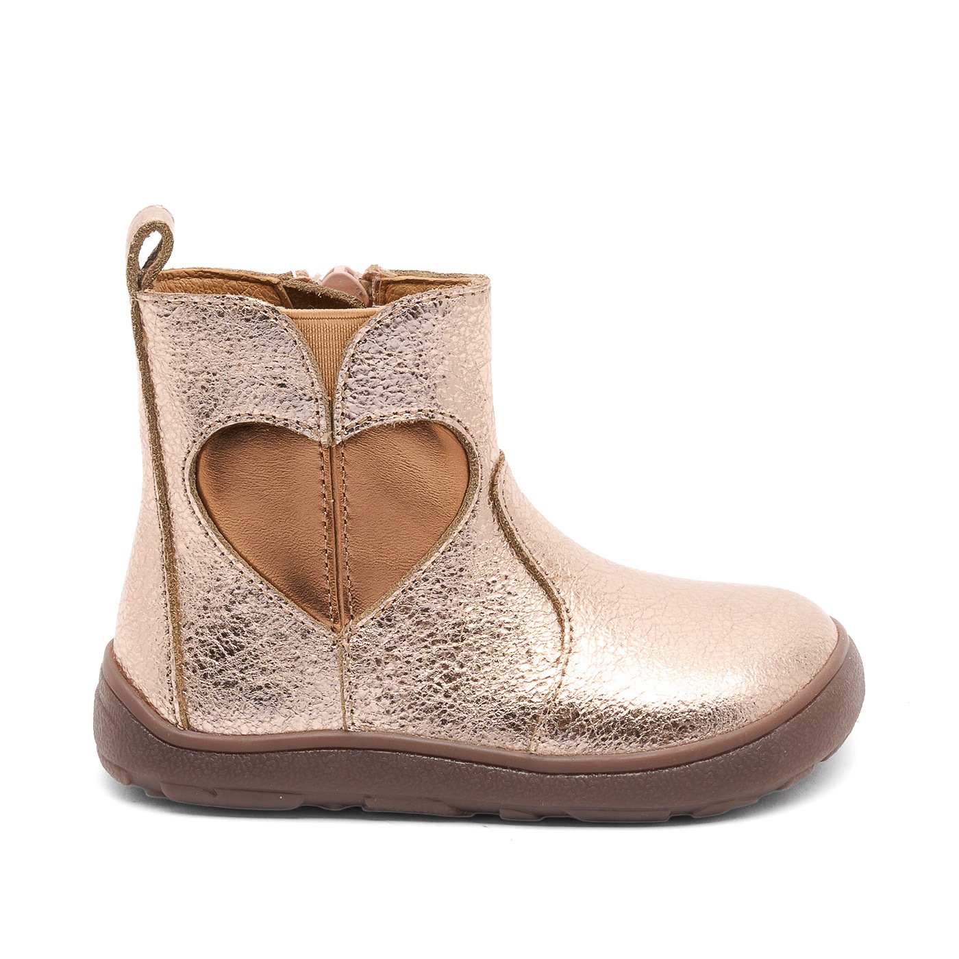Bisgaard Barfußschuh »barefoot runa«  Winterboots, Stiefelette mit Metallic-Herzchen-Motiv seitlich