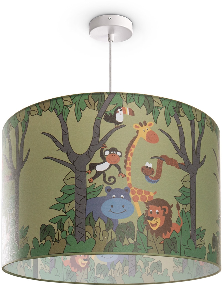 Home 638«, | Kinderlampe Paco Dschungel 1 flammig-flammig, Kinderzimmer Pendelleuchte Deckenlampe Tier-Motiv »Diamond E27 LED BAUR