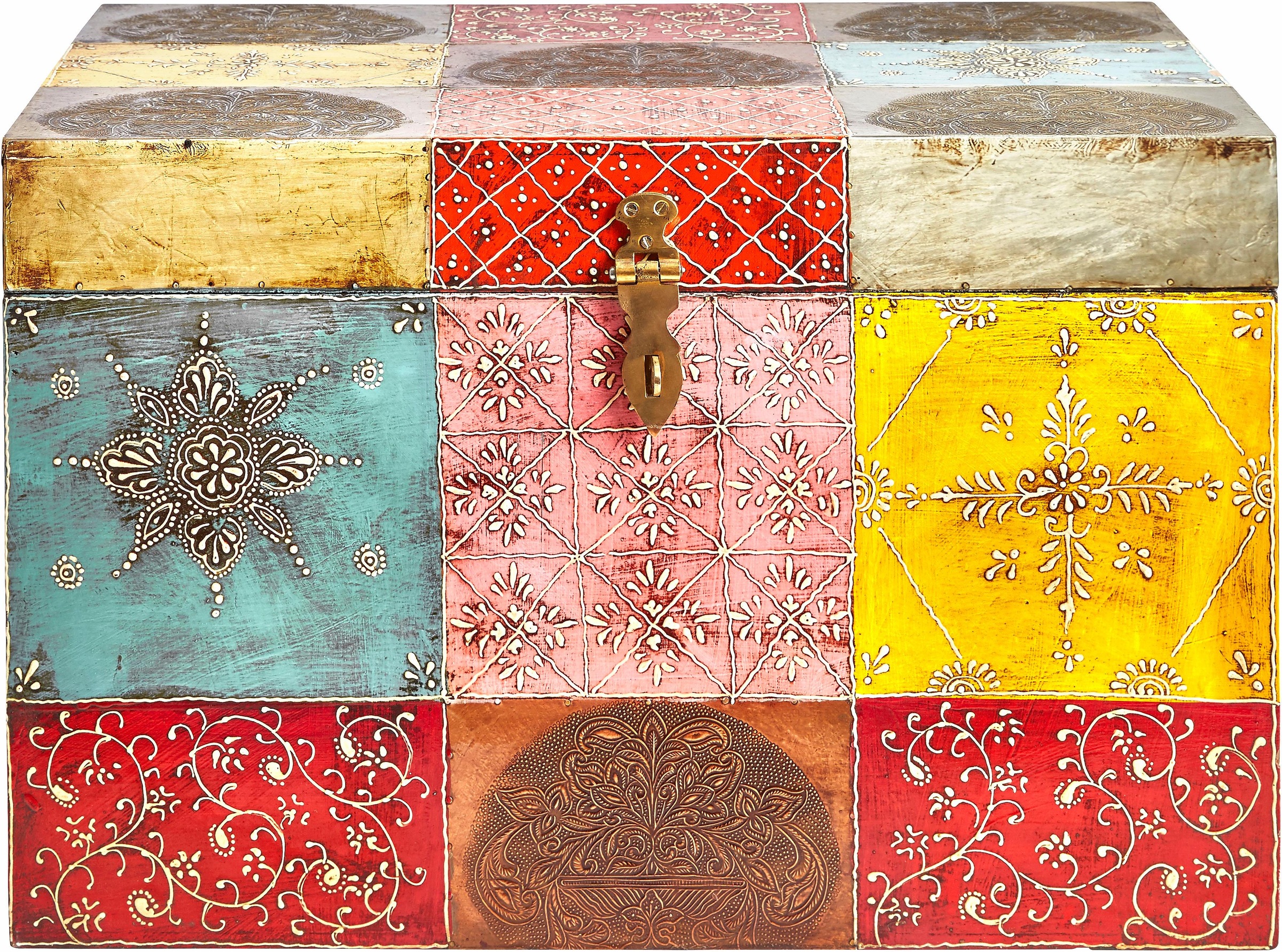 OTTO home Truhe "Vivek" handbemalt, mit Metallverschluss günstig online kaufen