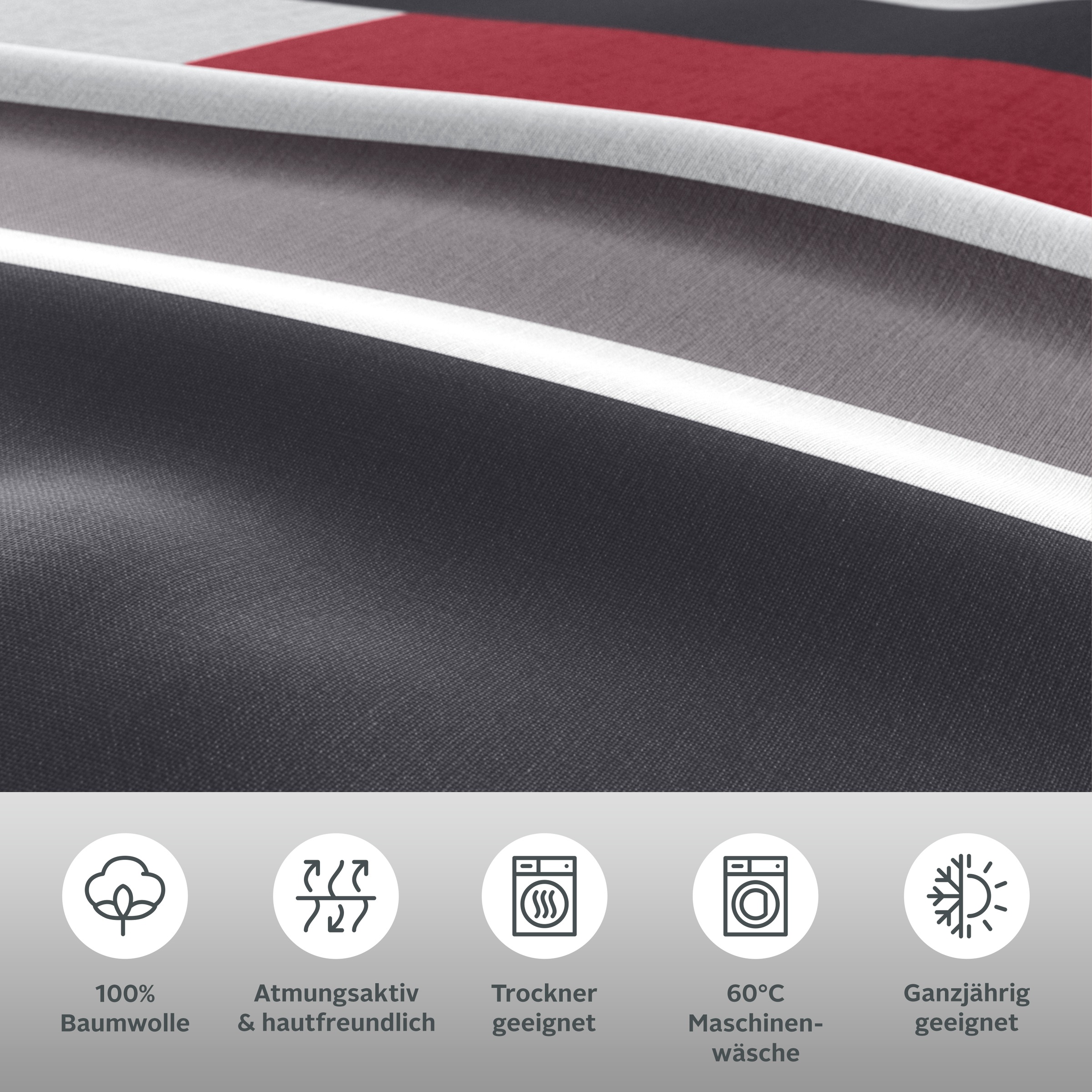 Thumbnail - H.I.S Bettwäsche "Etienne in Gr. 135x200 oder 155x220 cm" 2 Stk. Bettwäsche aus Baumwolle, zeitlose Bettwäsche mit Strei...